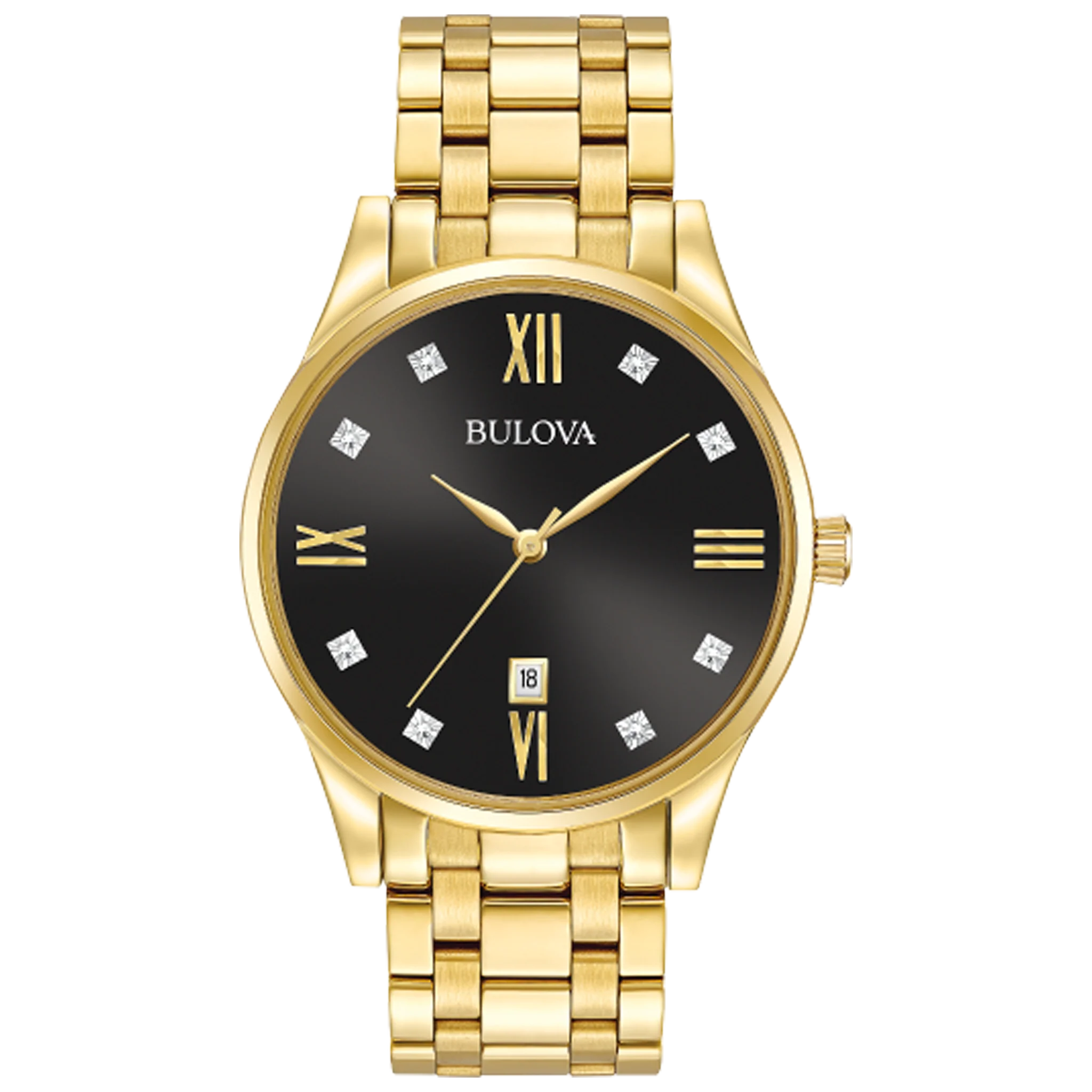 Bulova - Classic - Gold Tone with 8 Diamonds
