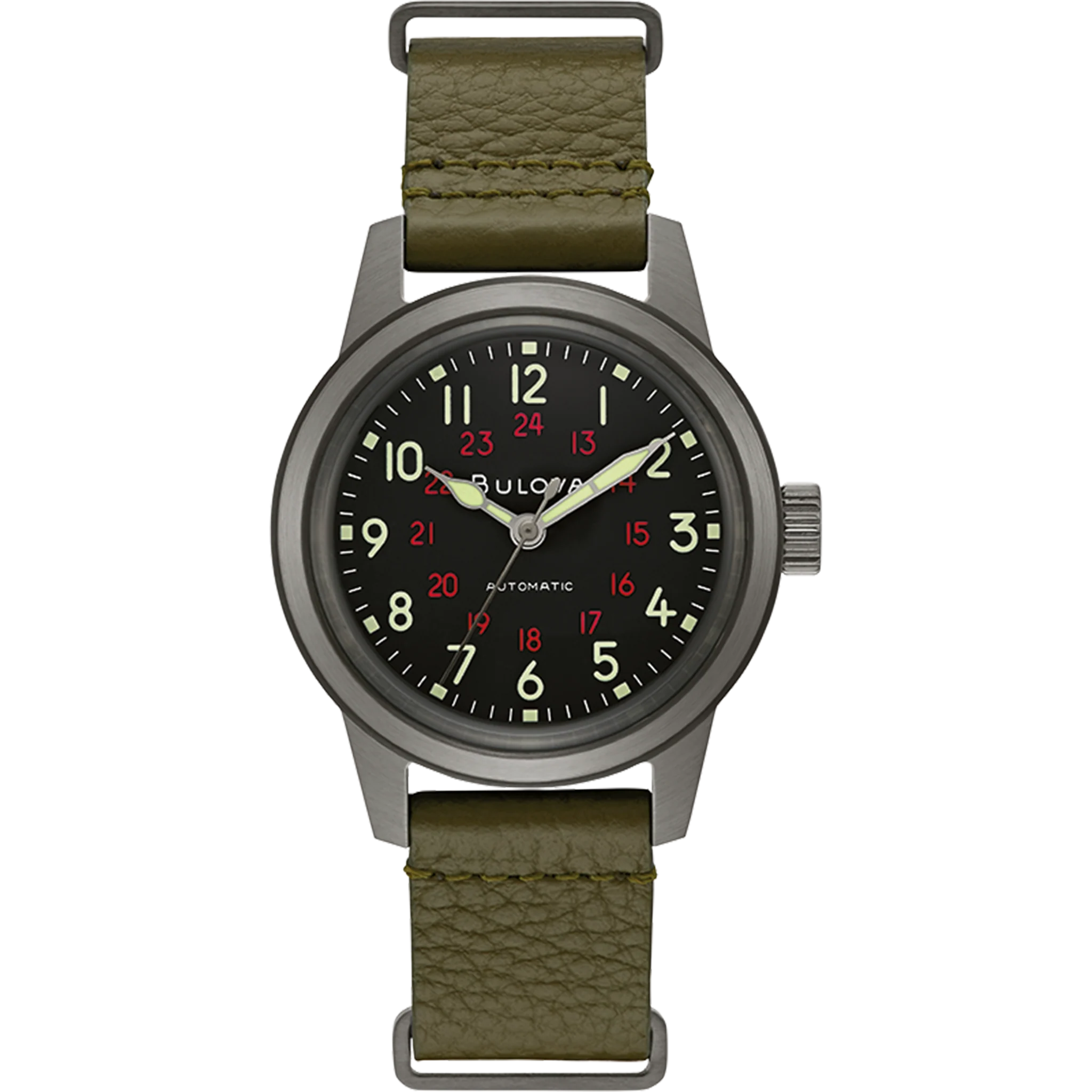 Bulova - 38MM Military Hack Watch - Gunmetal