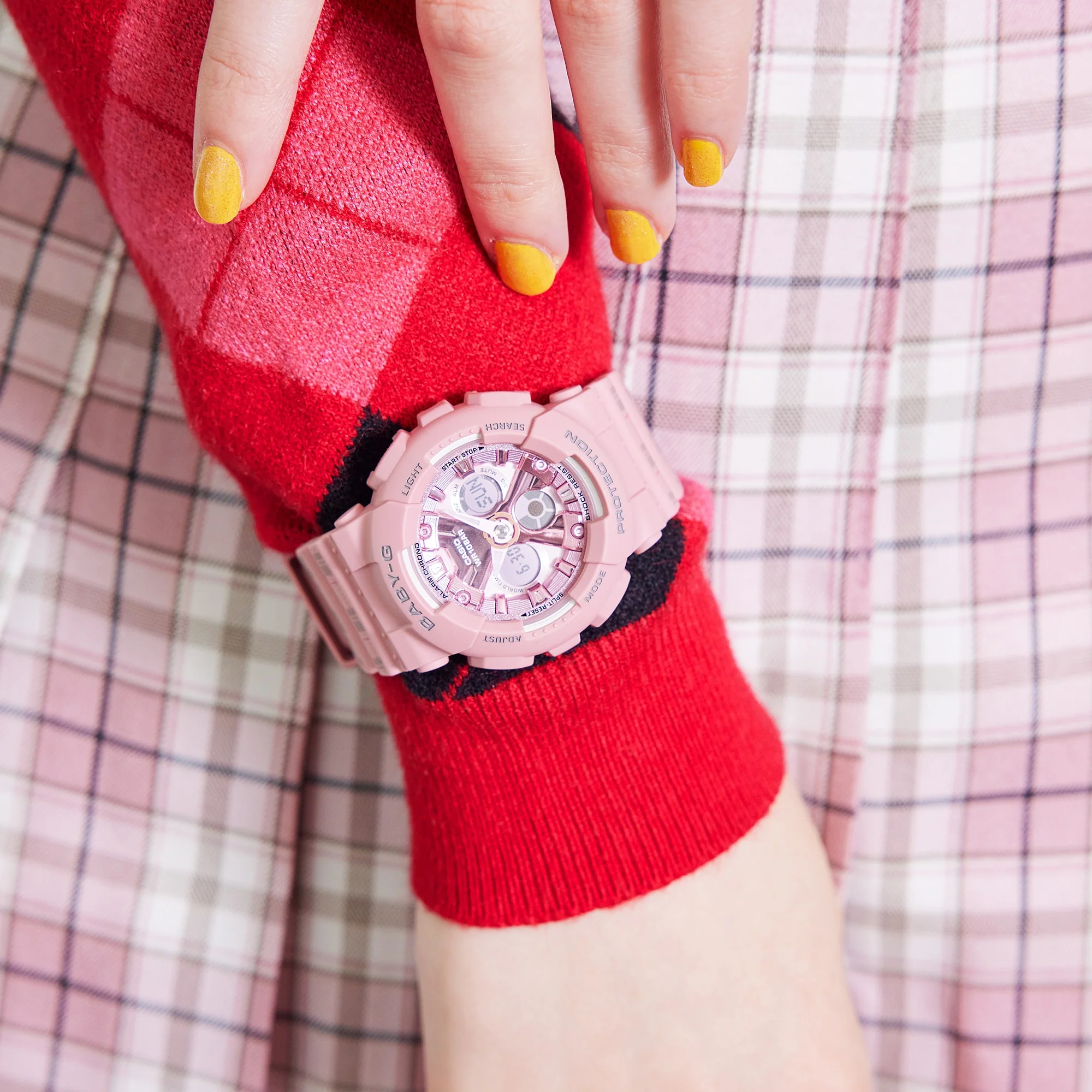 Casio Baby G - BA130 Series - Pink Tartan - Image 3