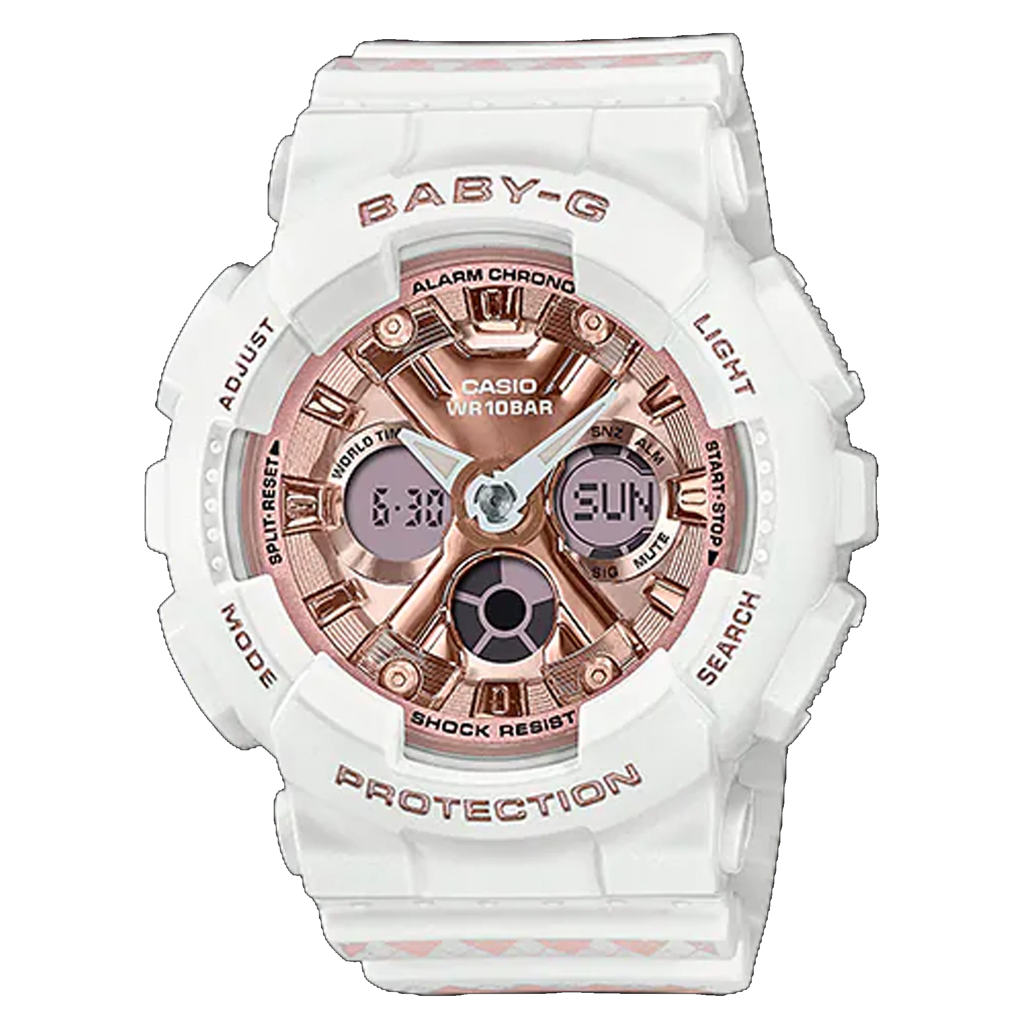 Casio Baby G - BA130 Series - White & Pink Argyle