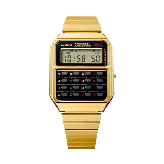 Casio Vintage Calculator Watch - Gold - Image 2