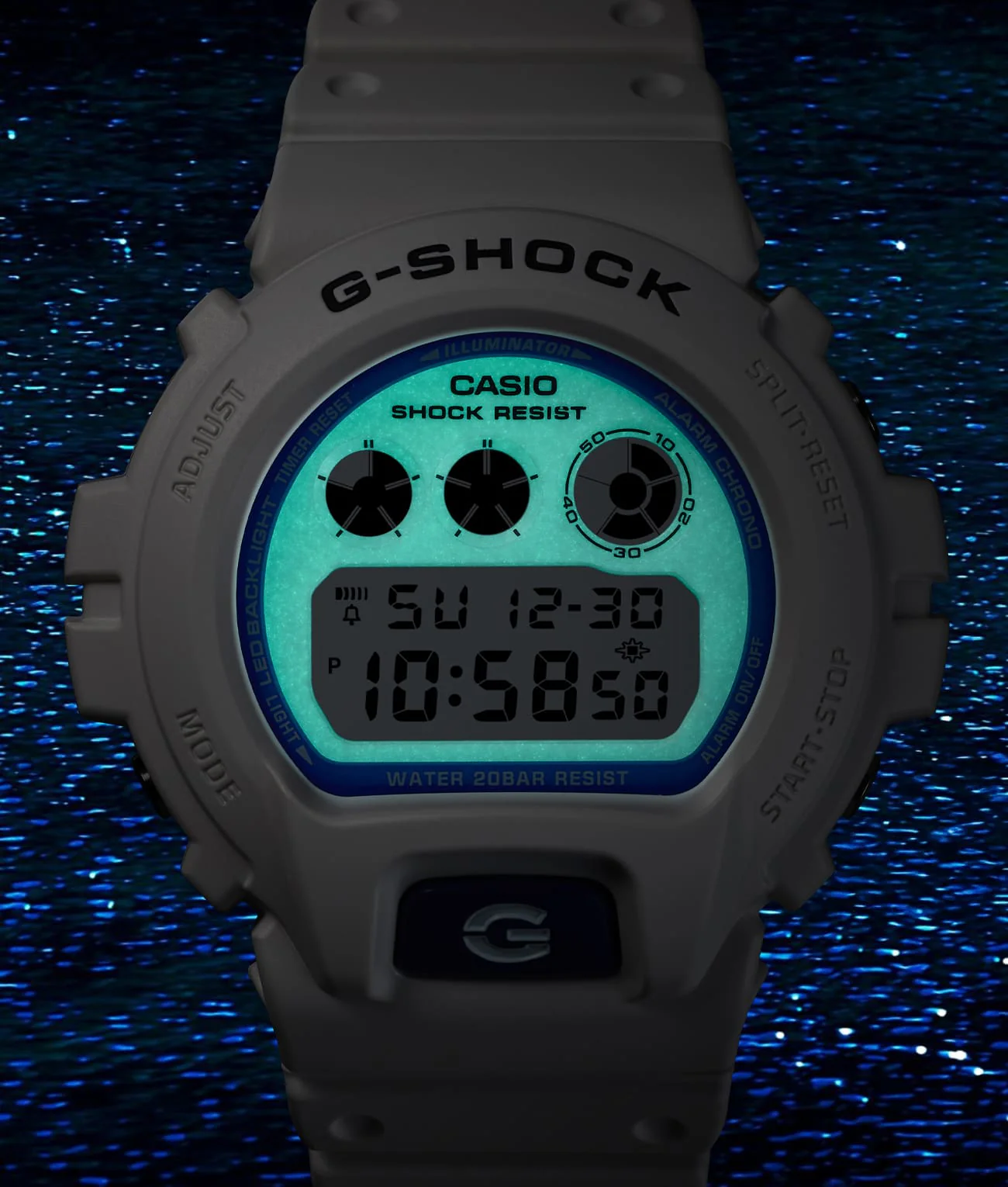 Casio G-Shock - DW6900 Series - White with Blue Accents - Image 2