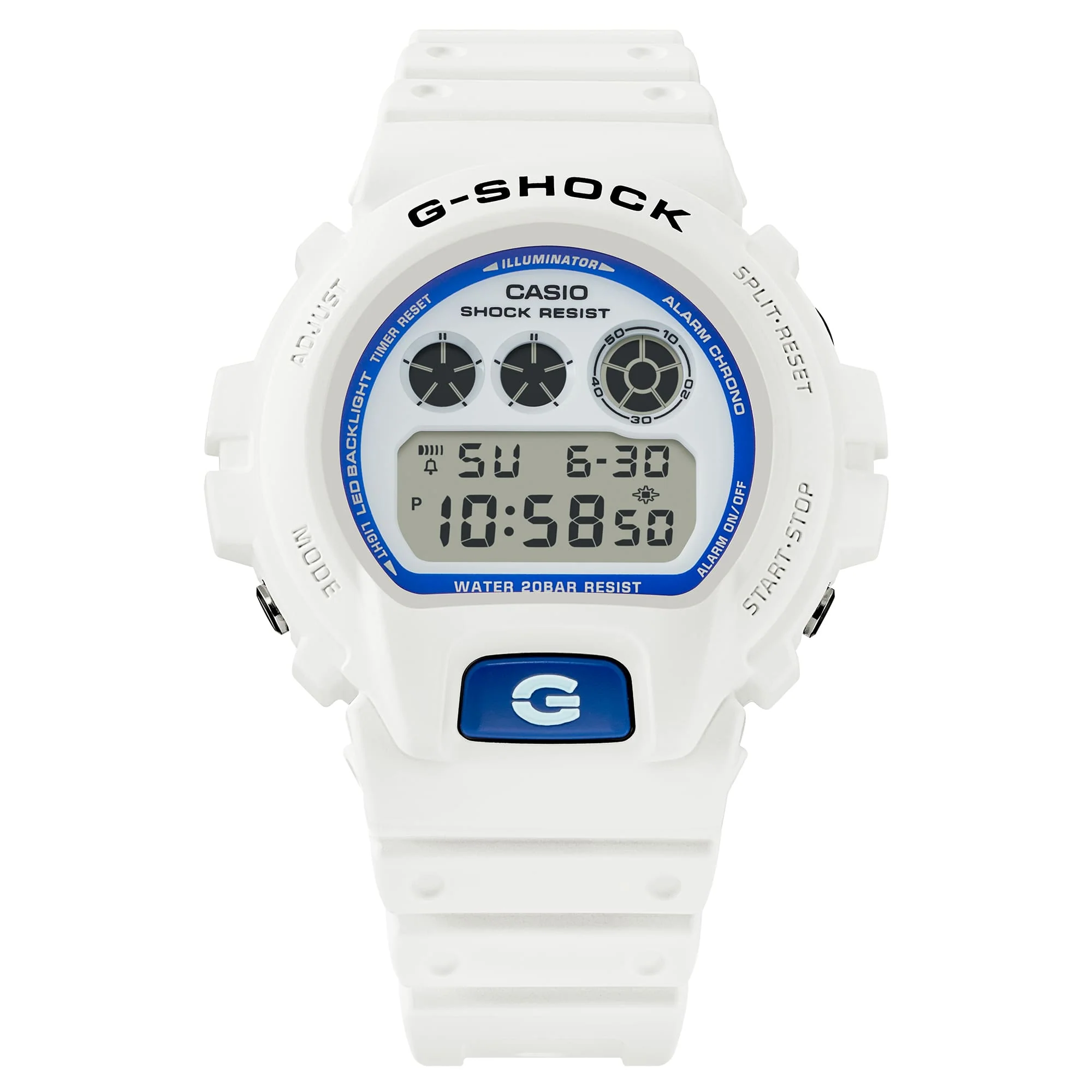 Casio G-Shock - DW6900 Series - White with Blue Accents - Image 3