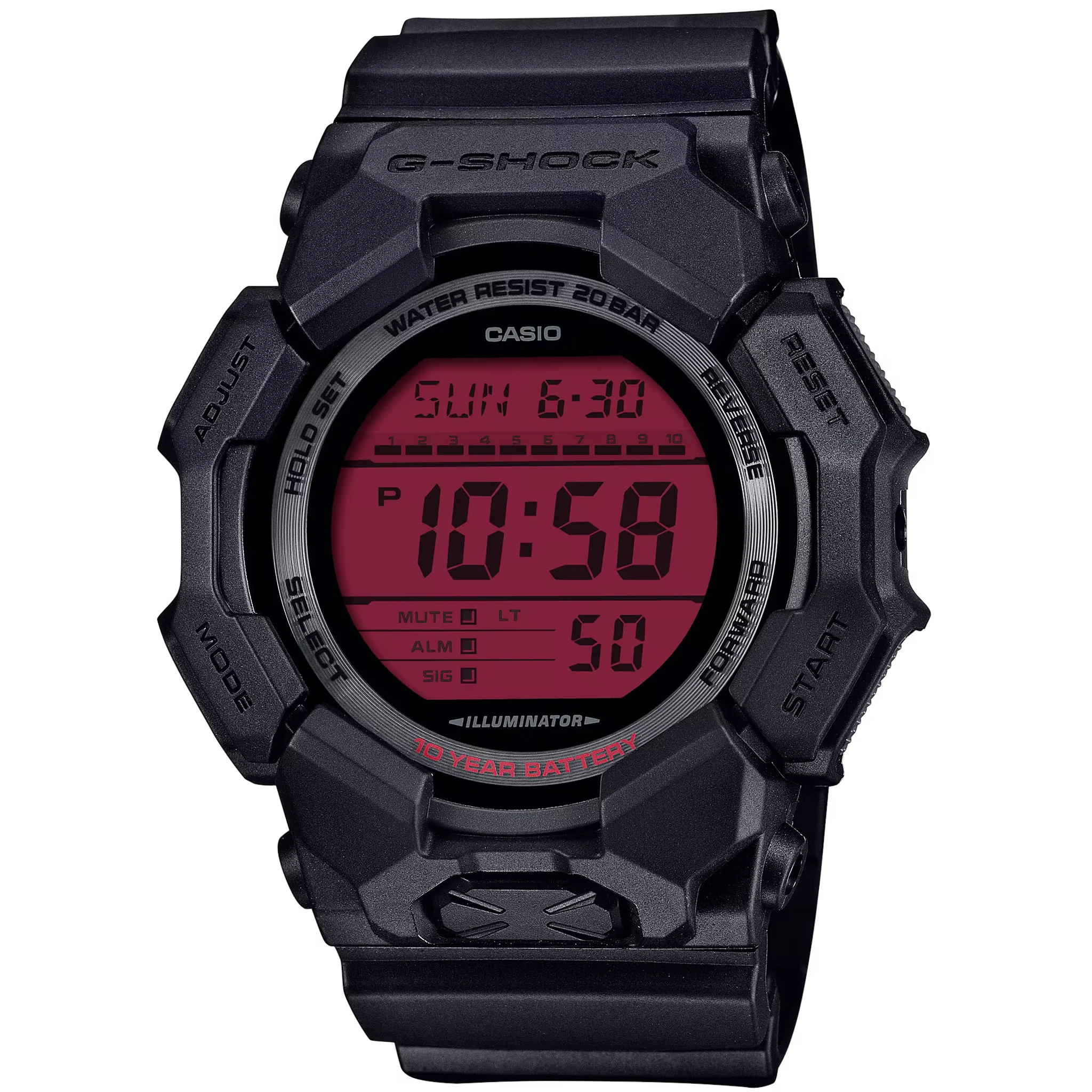 Casio G-Shock - 10 Year Battery - Red Accents