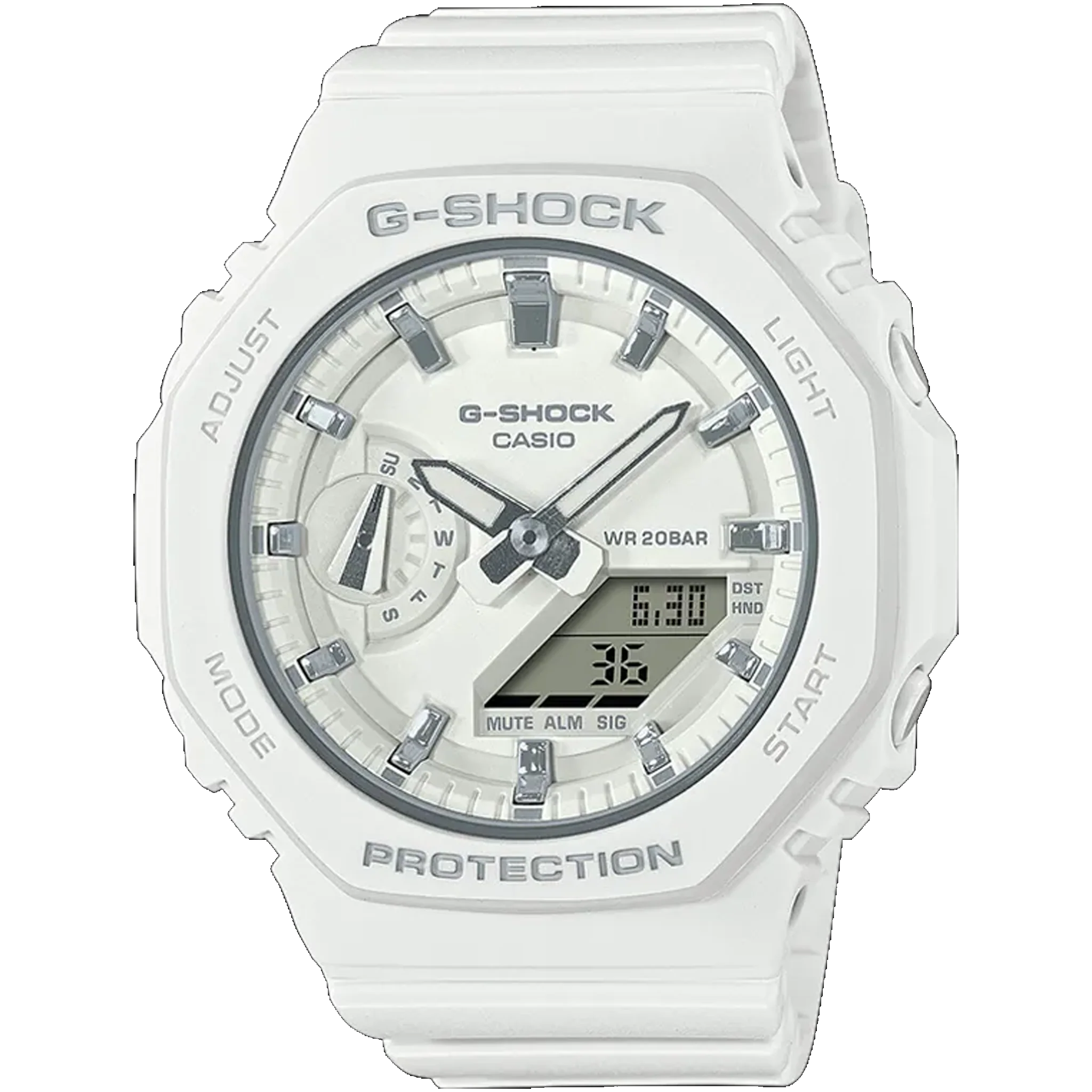 Casio G-Shock -  GMAS2100 Series - Carbon Square - White