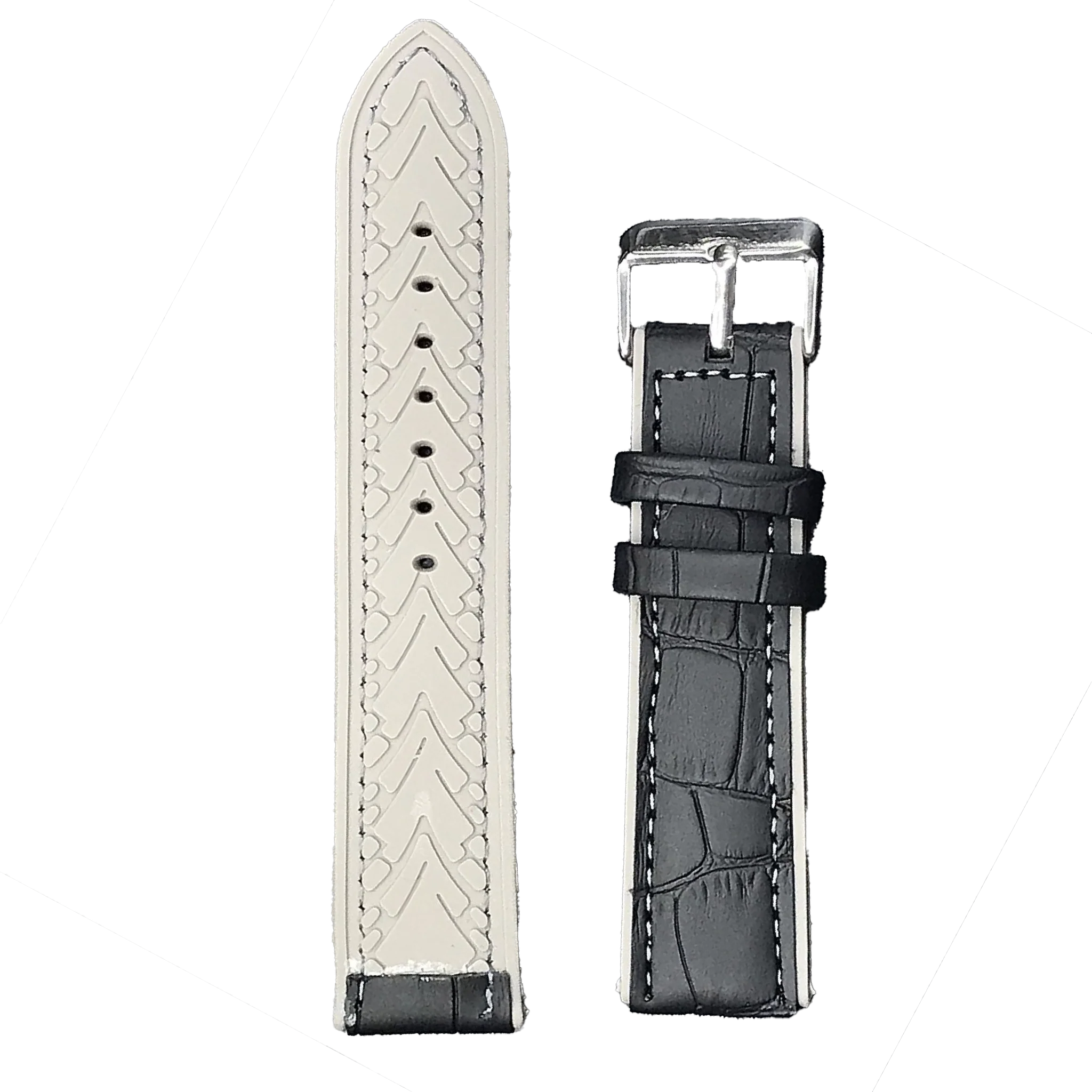 Halifax Watch Bands - Crocodile Embossed Silicone/Leather Hybrid - Image 3