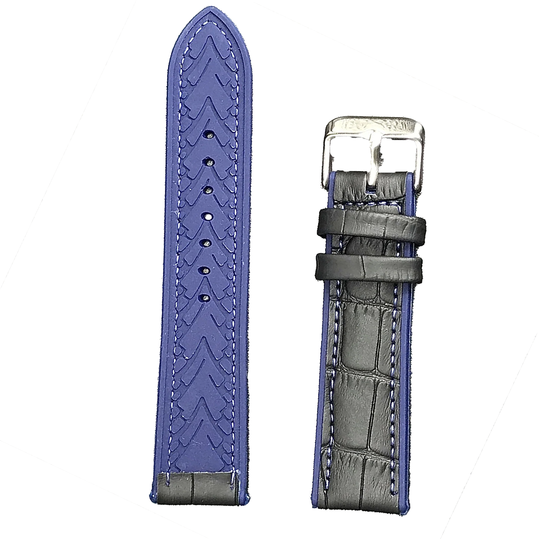 Halifax Watch Bands - Crocodile Embossed Silicone/Leather Hybrid - Image 4