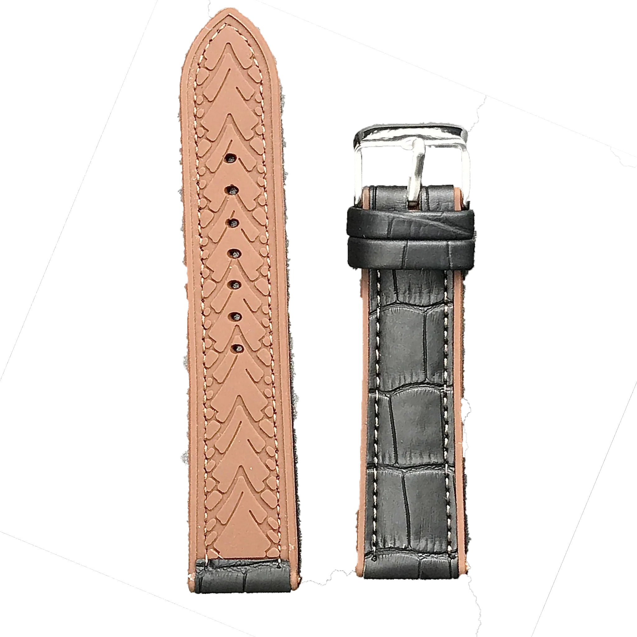 Halifax Watch Bands - Crocodile Embossed Silicone/Leather Hybrid - Image 5
