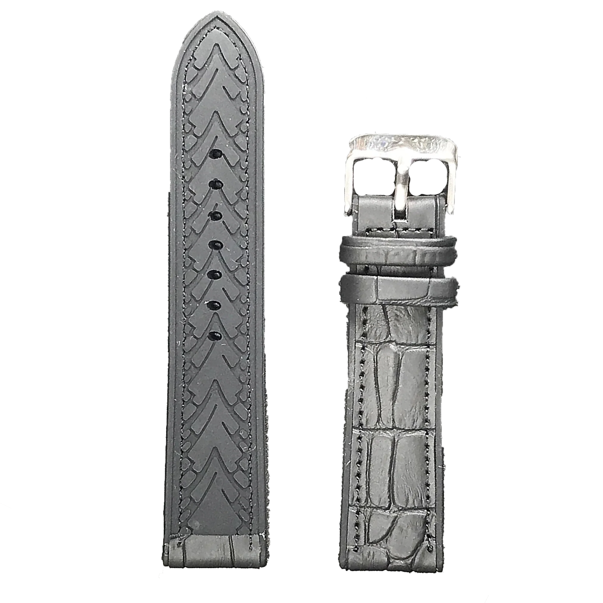 Halifax Watch Bands - Crocodile Embossed Silicone/Leather Hybrid - Image 7