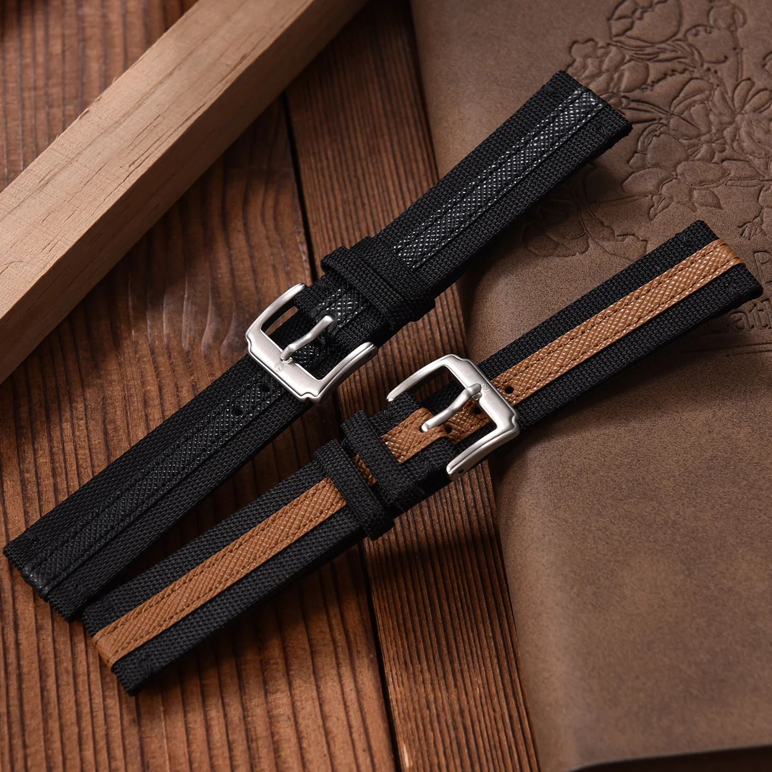 Halifax Watch Bands - Sailcloth & Saffiano Leather Hybrid - Image 4