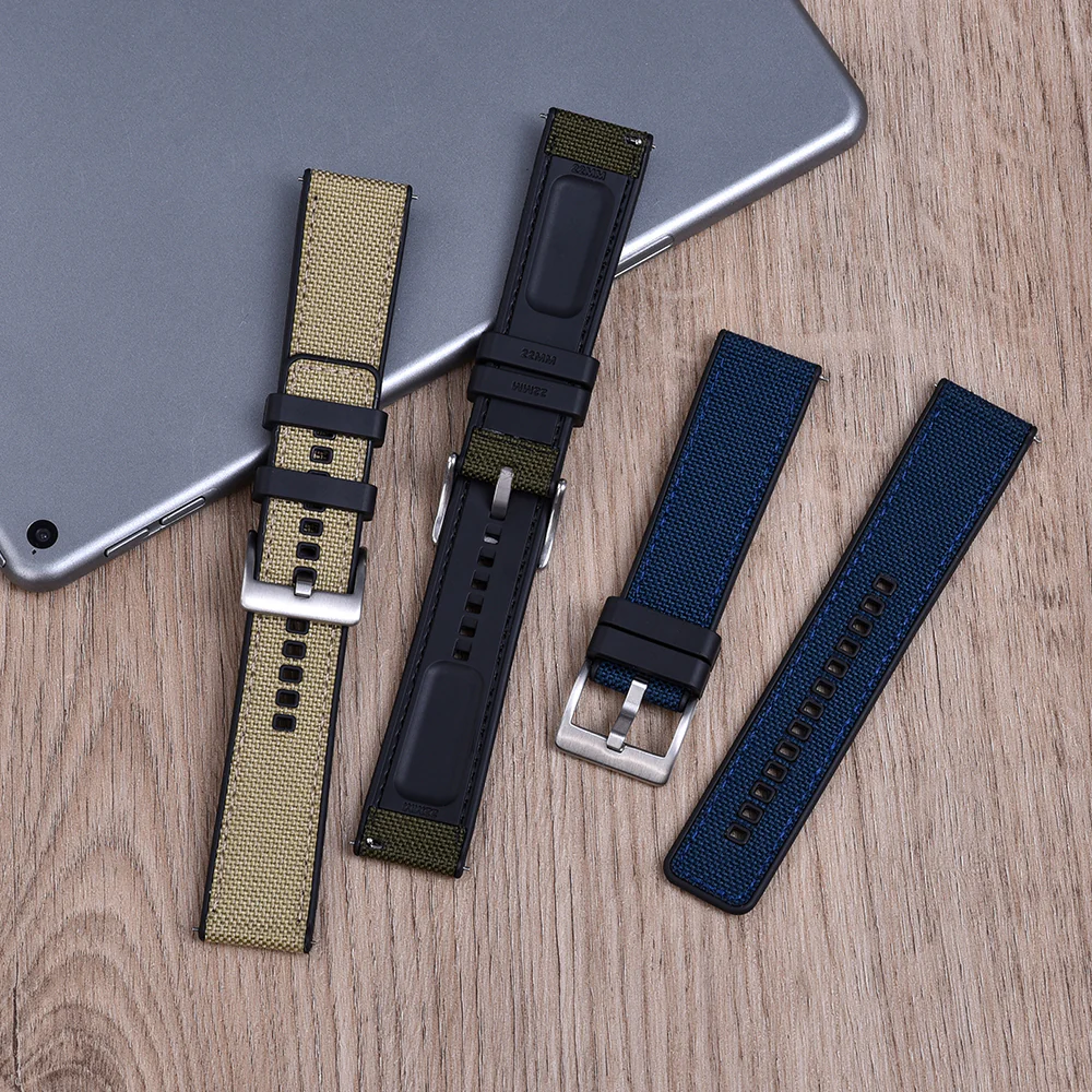 Halifax Watch Bands - Canvas Hybrid FKM Rubber Strap - Image 3