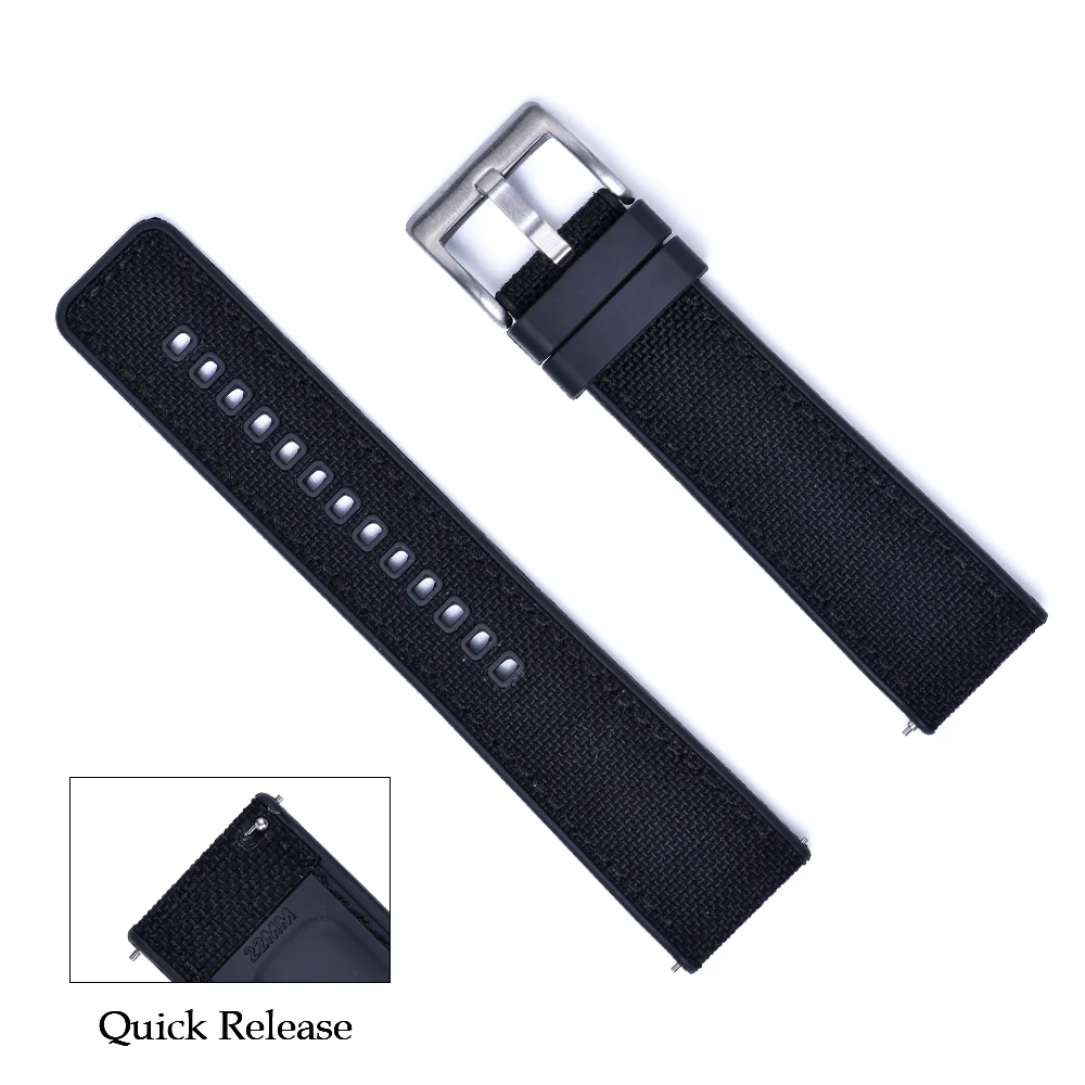 Halifax Watch Bands - Canvas Hybrid FKM Rubber Strap - Image 4