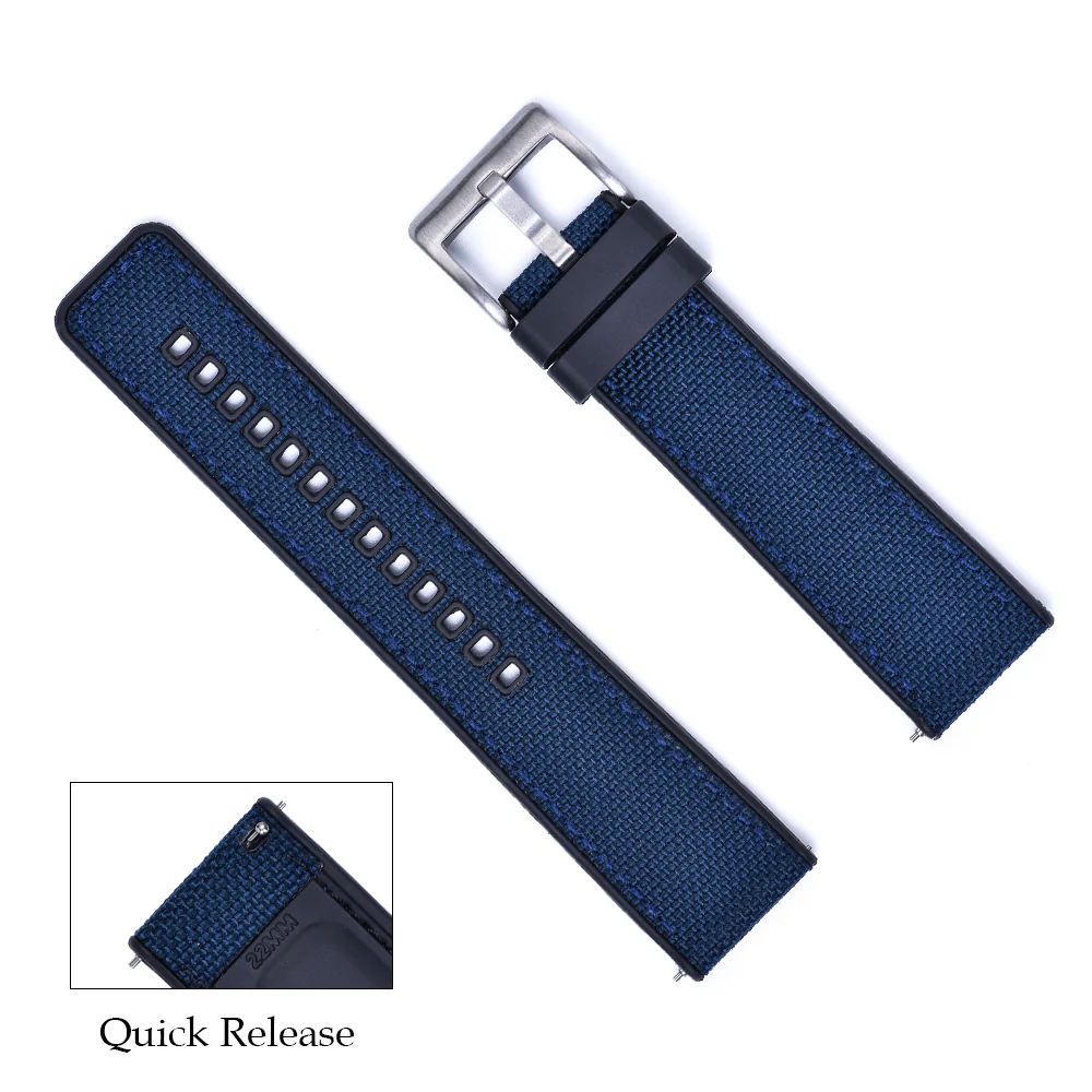 Halifax Watch Bands - Canvas Hybrid FKM Rubber Strap - Image 5