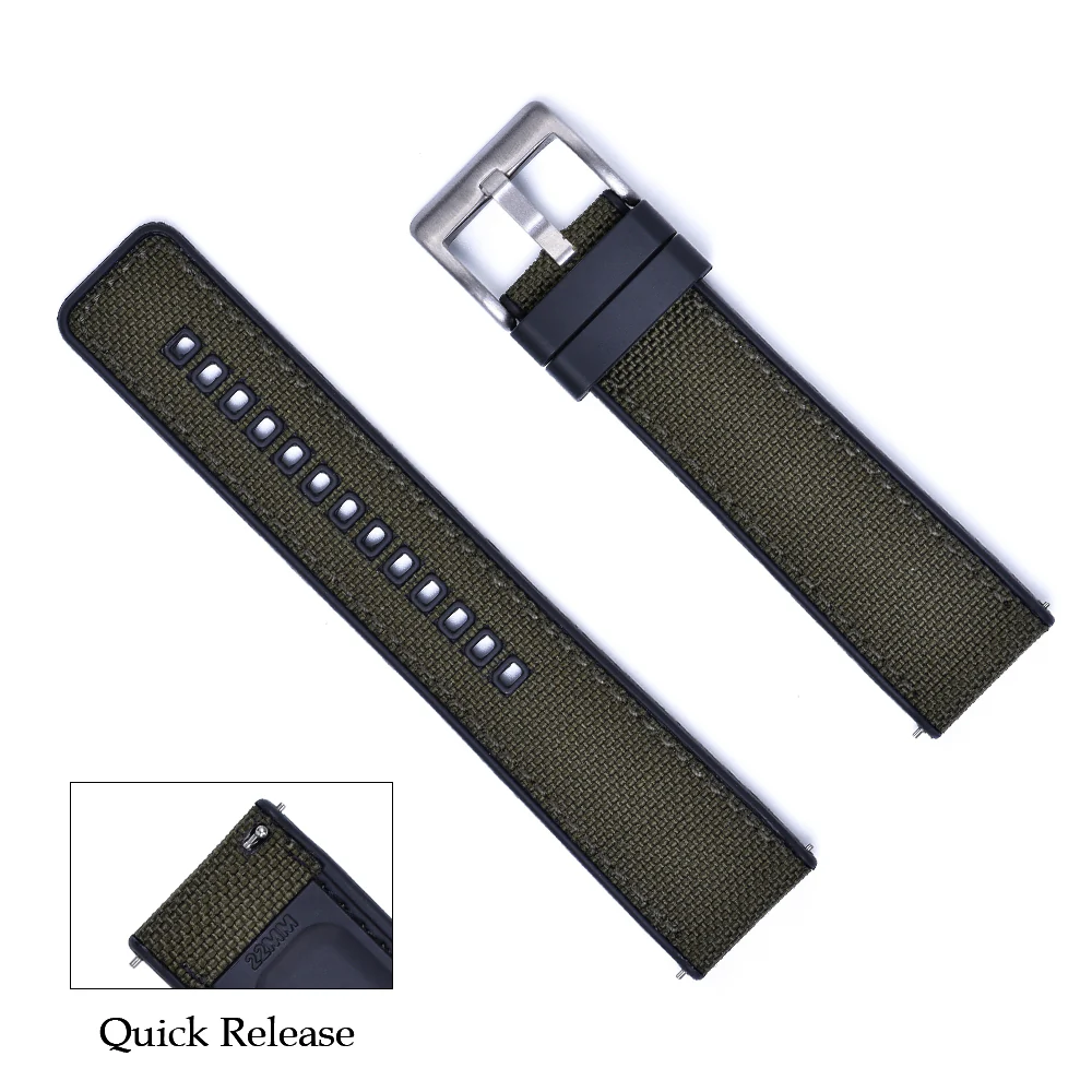 Halifax Watch Bands - Canvas Hybrid FKM Rubber Strap - Image 7