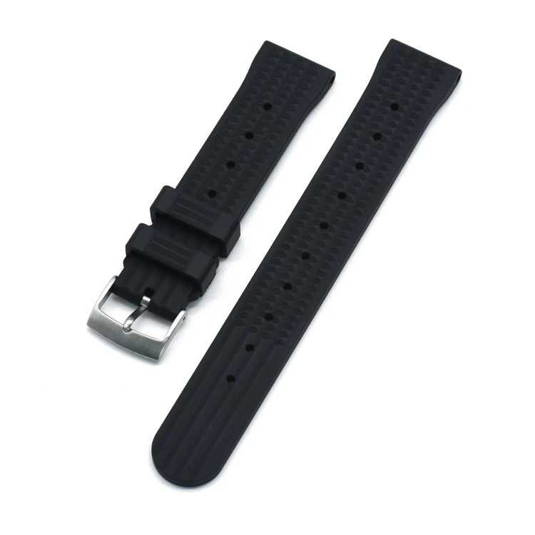 Halifax Watch Bands - Seiko Style Waffle FKM Rubber Strap - Image 6