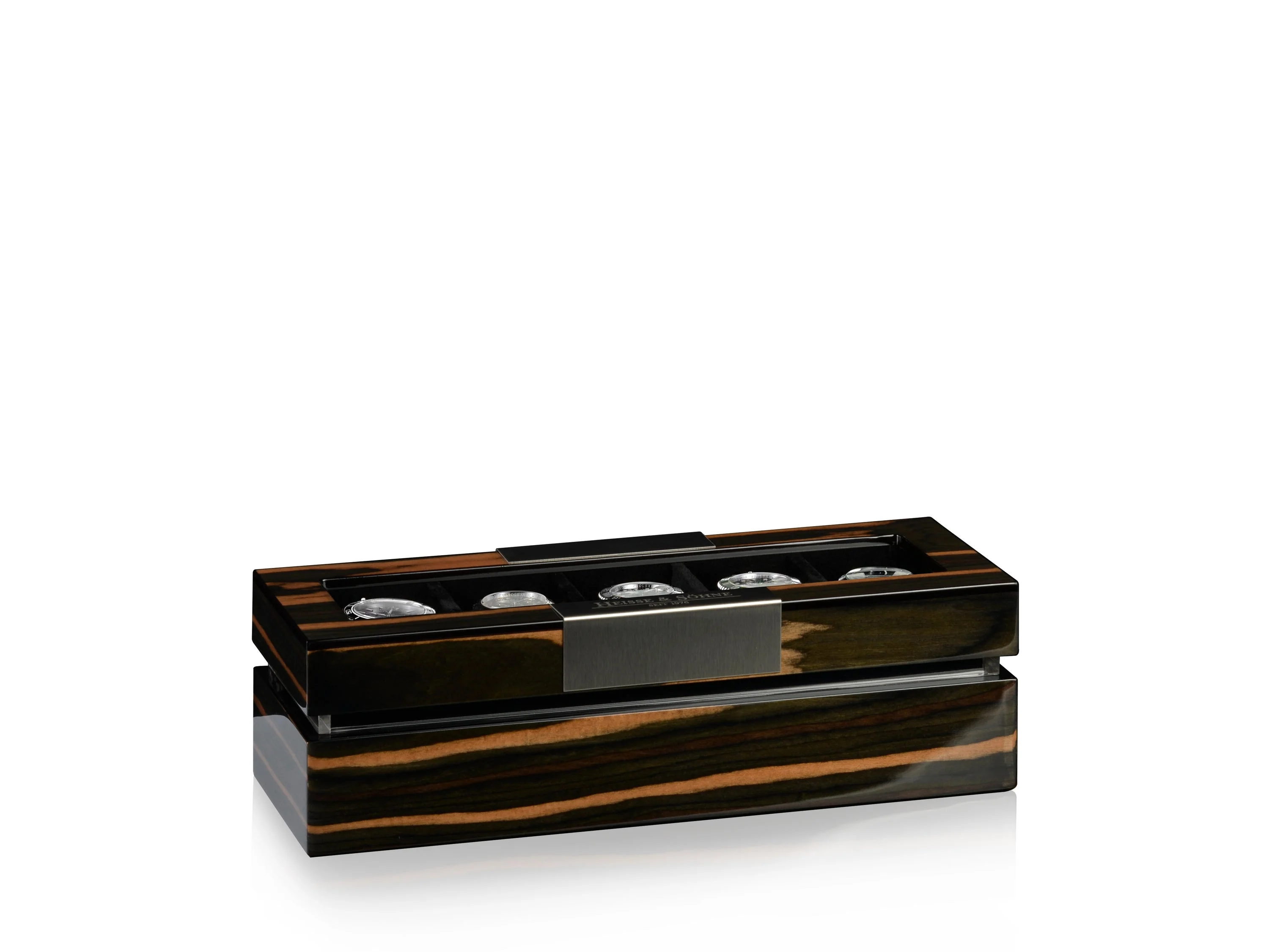 HEISSE & SÖHNE - 5 Watch Box - Macassar & Black - Image 3
