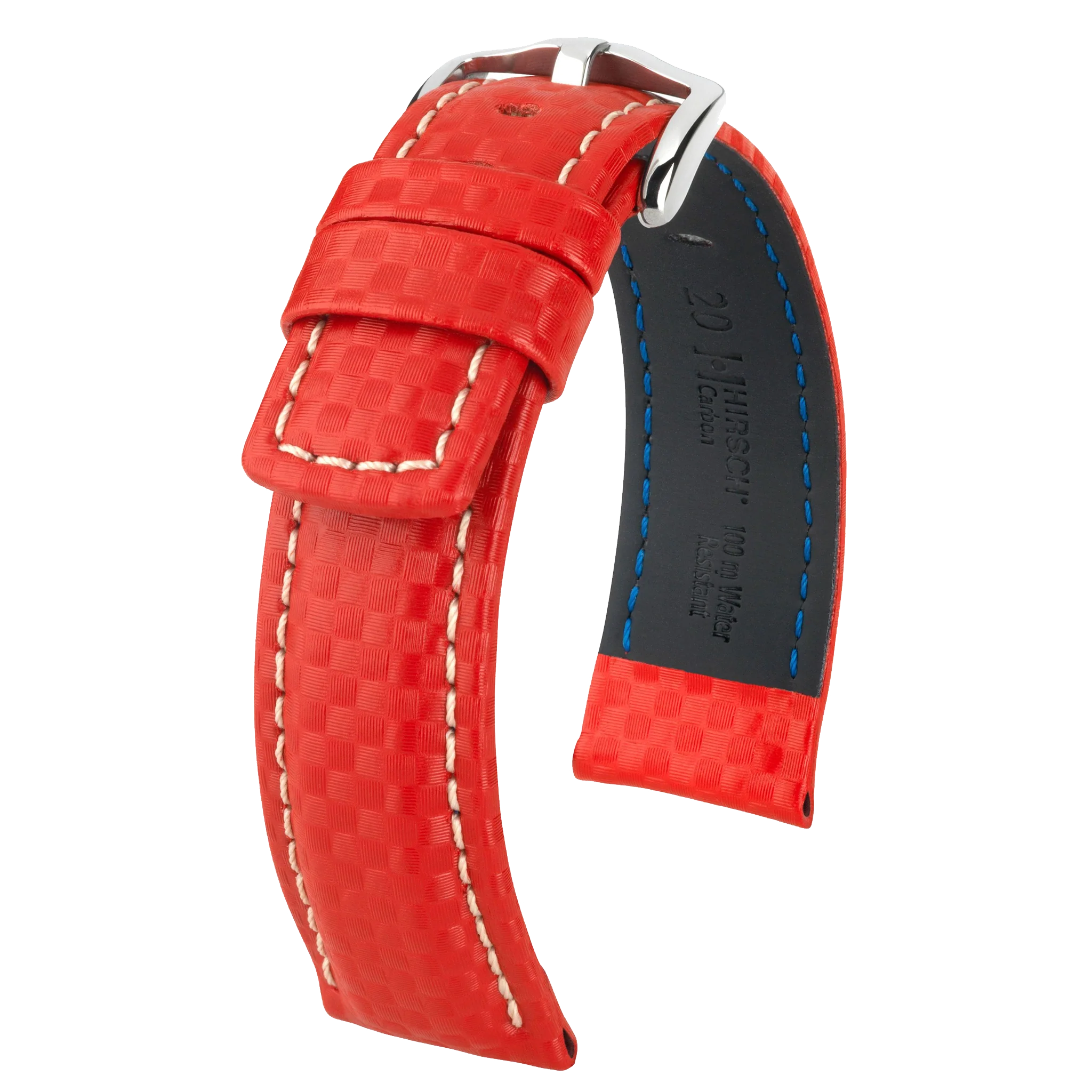 Hirsch CARBON Embossed Waterproof Leather Watch Strap - Image 6