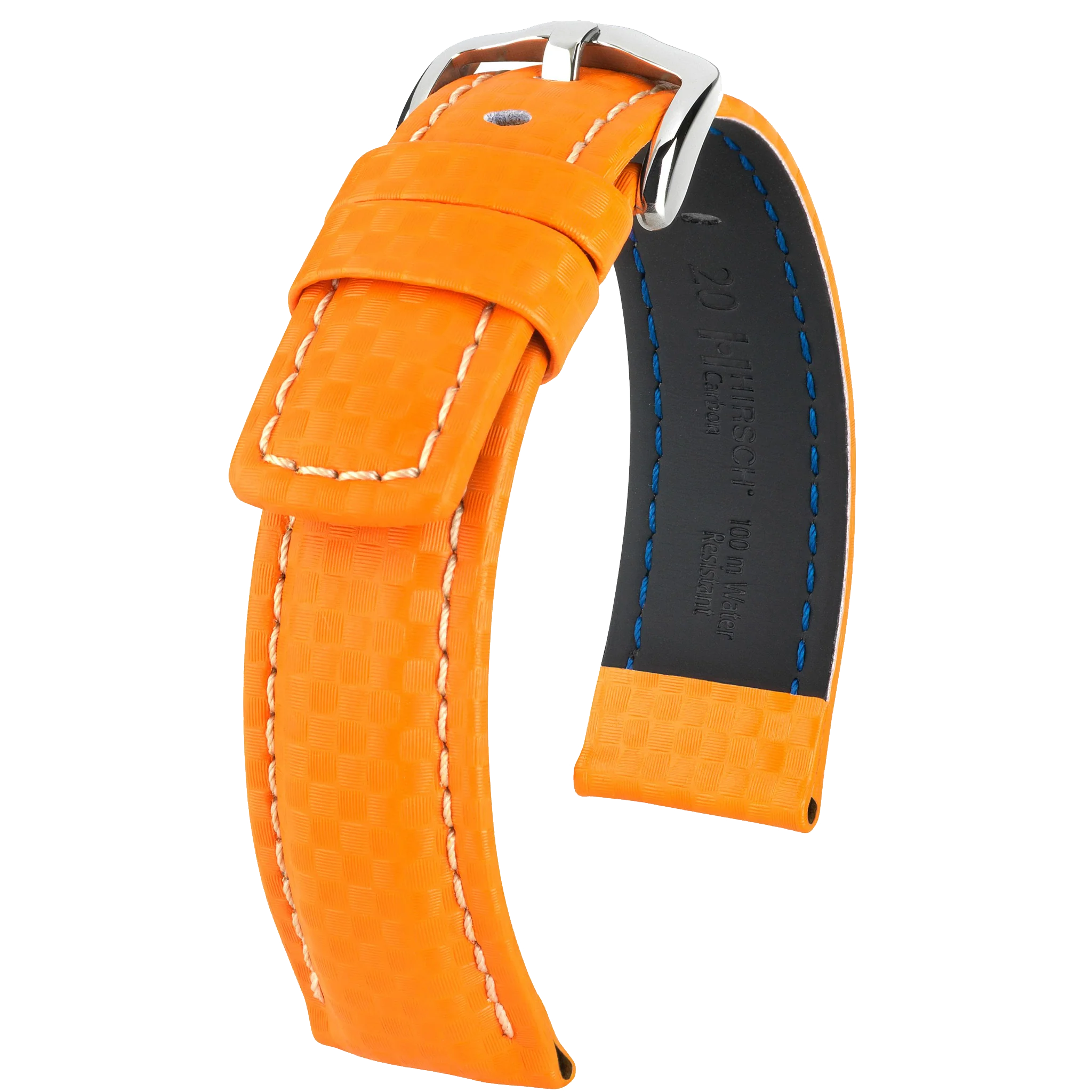 Hirsch CARBON Embossed Waterproof Leather Watch Strap - Image 7