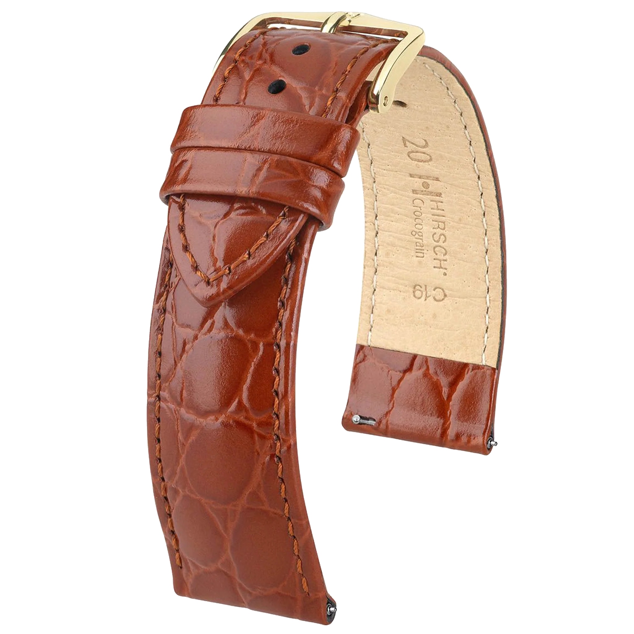 Hirsch CROCOGRAIN Crocodile Embossed Leather Watch Strap - Image 6