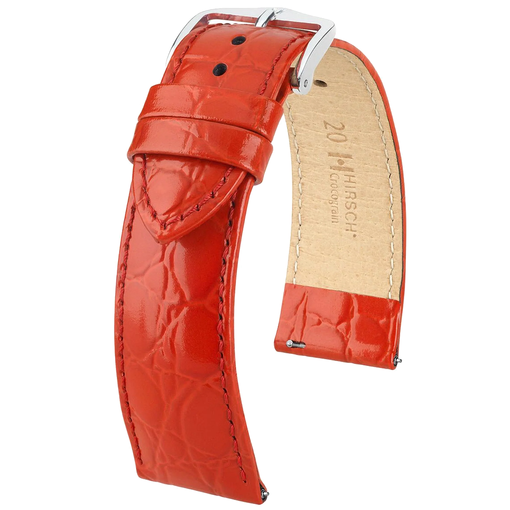Hirsch CROCOGRAIN Crocodile Embossed Leather Watch Strap - Image 7