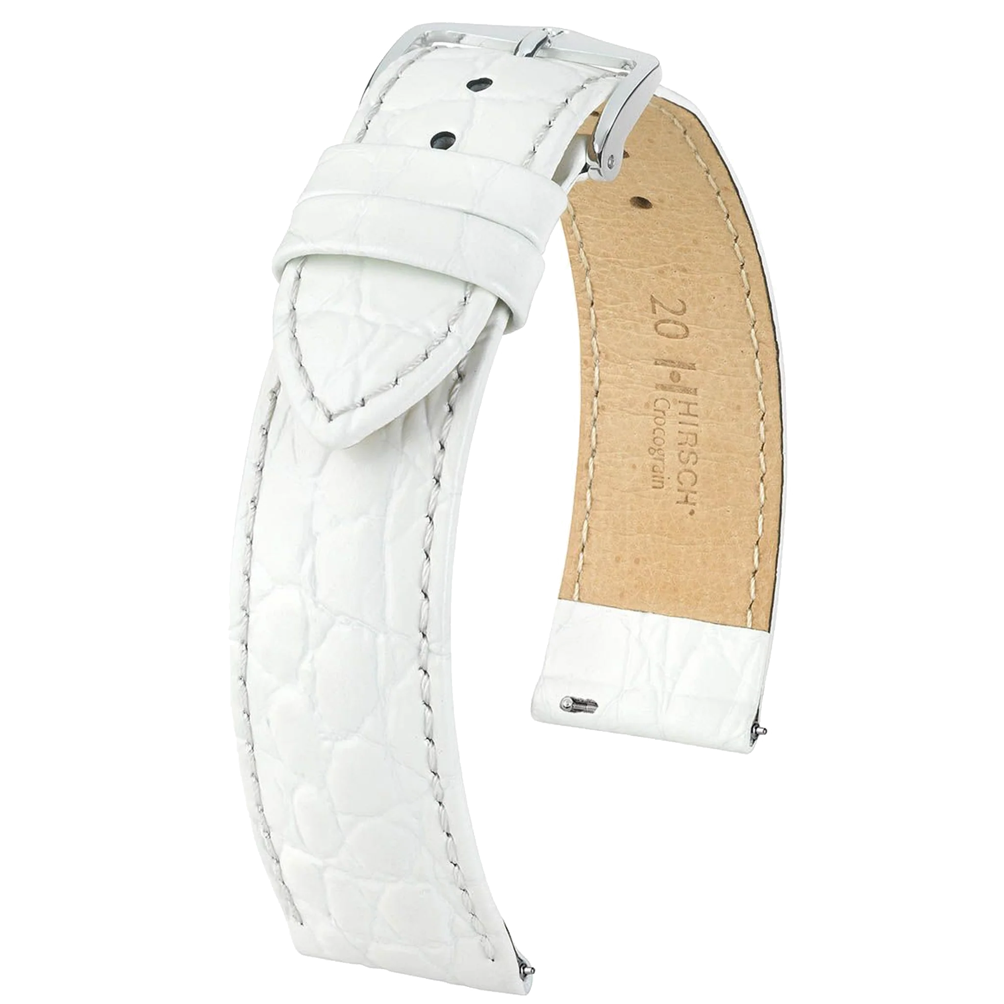 Hirsch CROCOGRAIN Crocodile Embossed Leather Watch Strap - Image 8