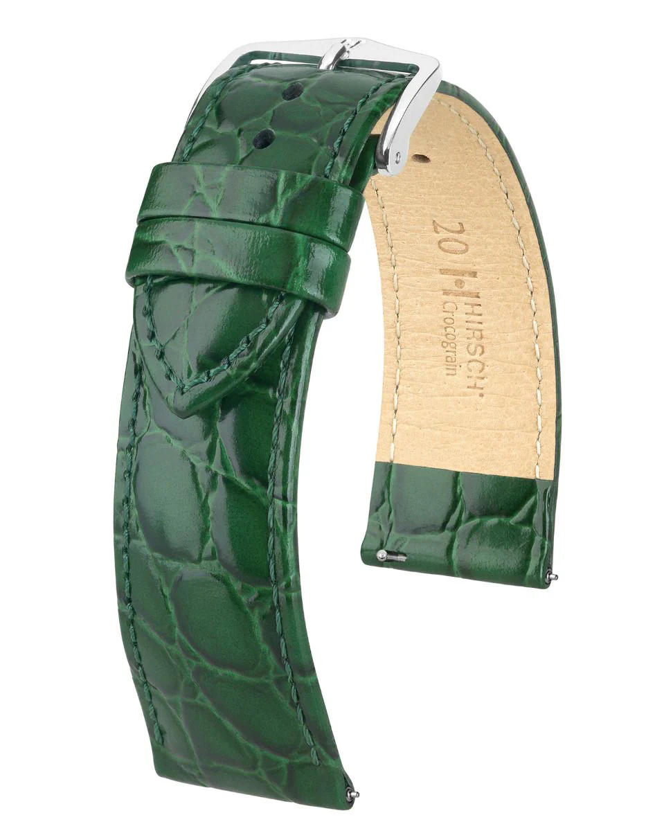 Hirsch CROCOGRAIN Crocodile Embossed Leather Watch Strap - Image 9