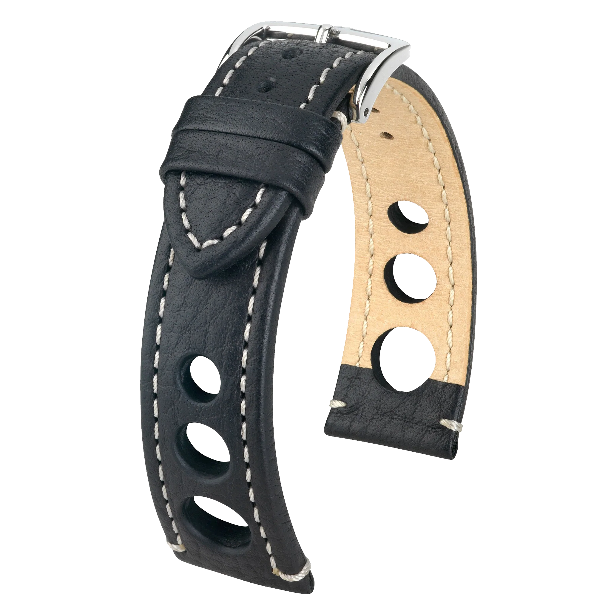 Hirsch RALLY Natural Leather Racing Watch Strap - Image 4