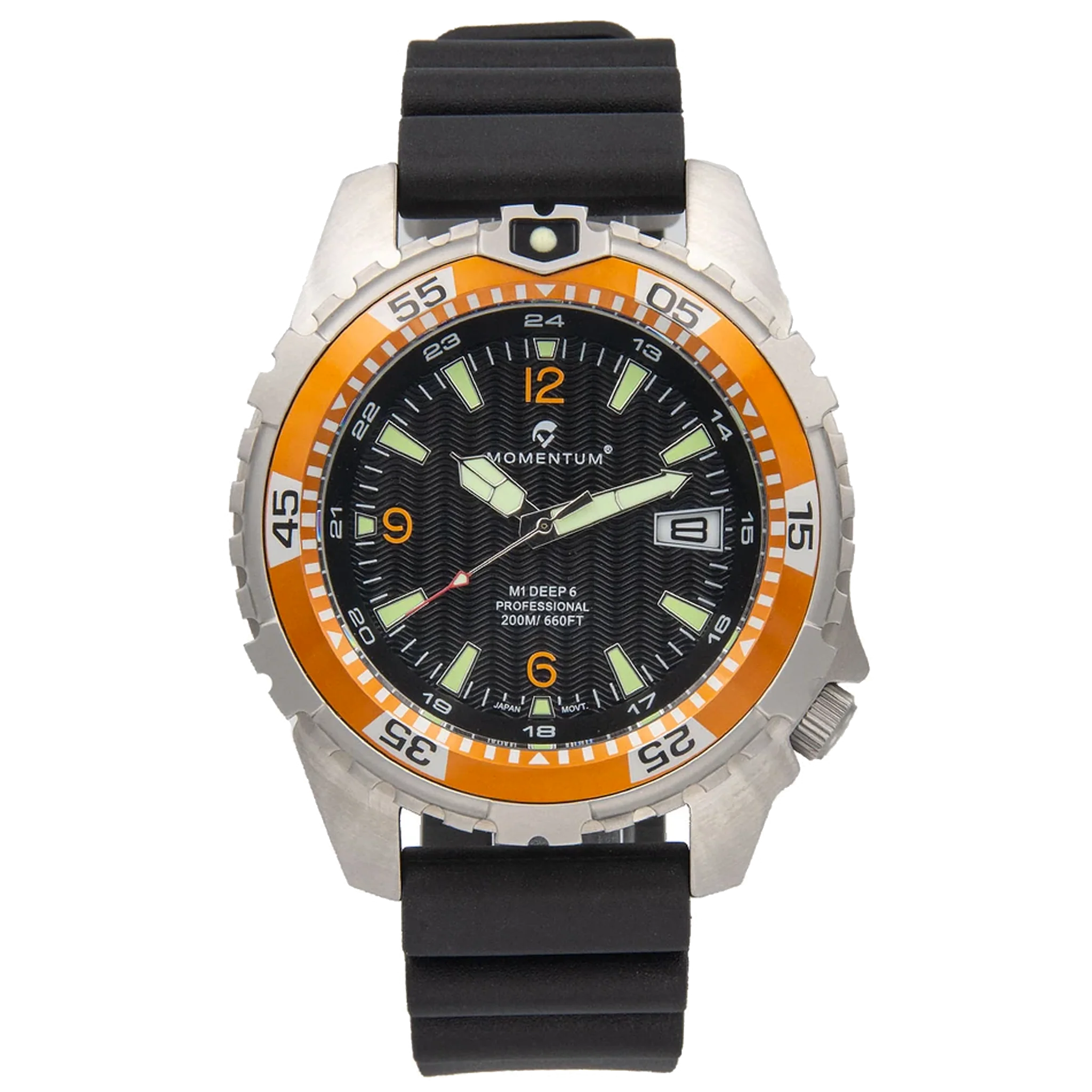 Momentum M1 Deep 6 - Black Dial with Orange Bezel