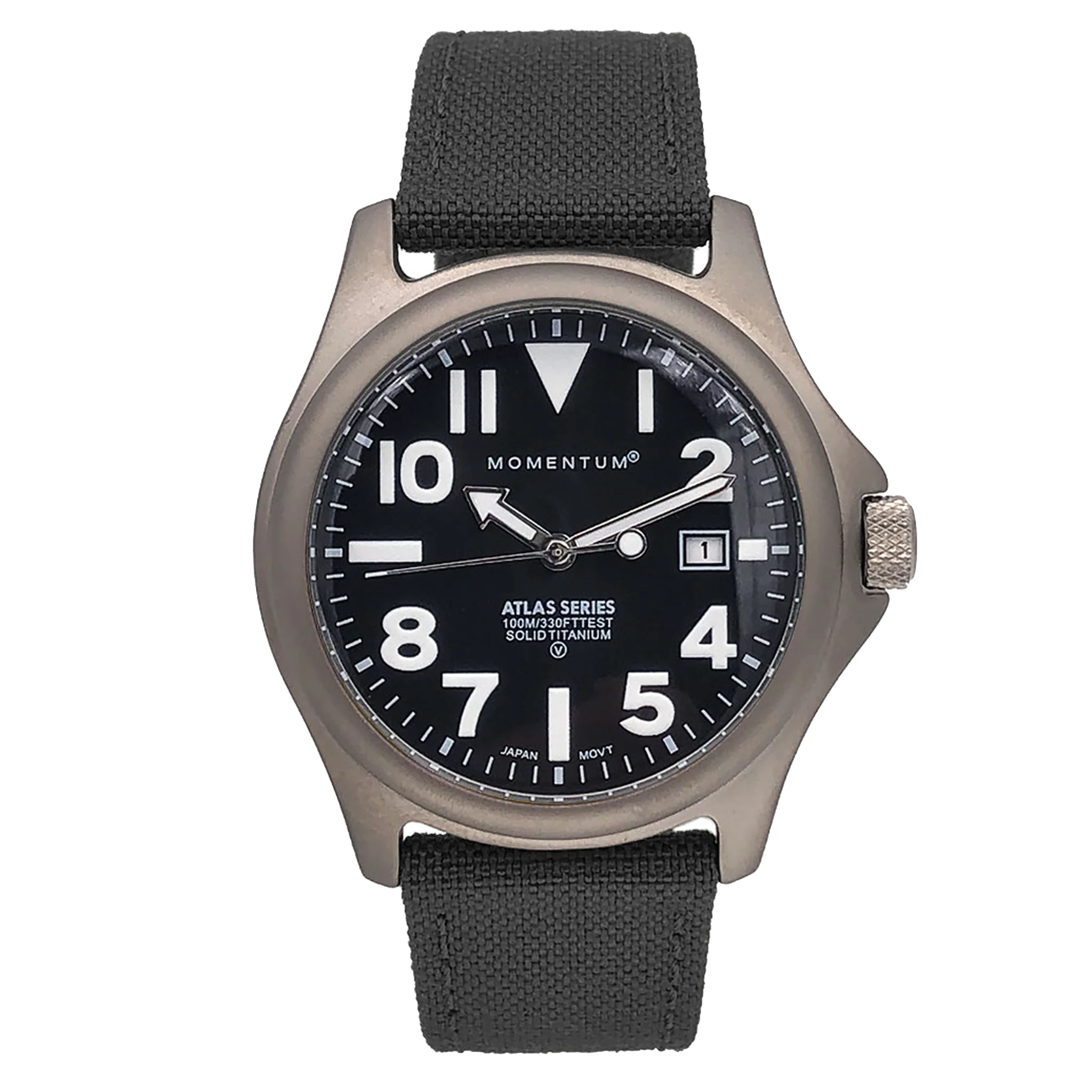 Momentum Atlas 38MM - Titanium with Black Cordura Strap