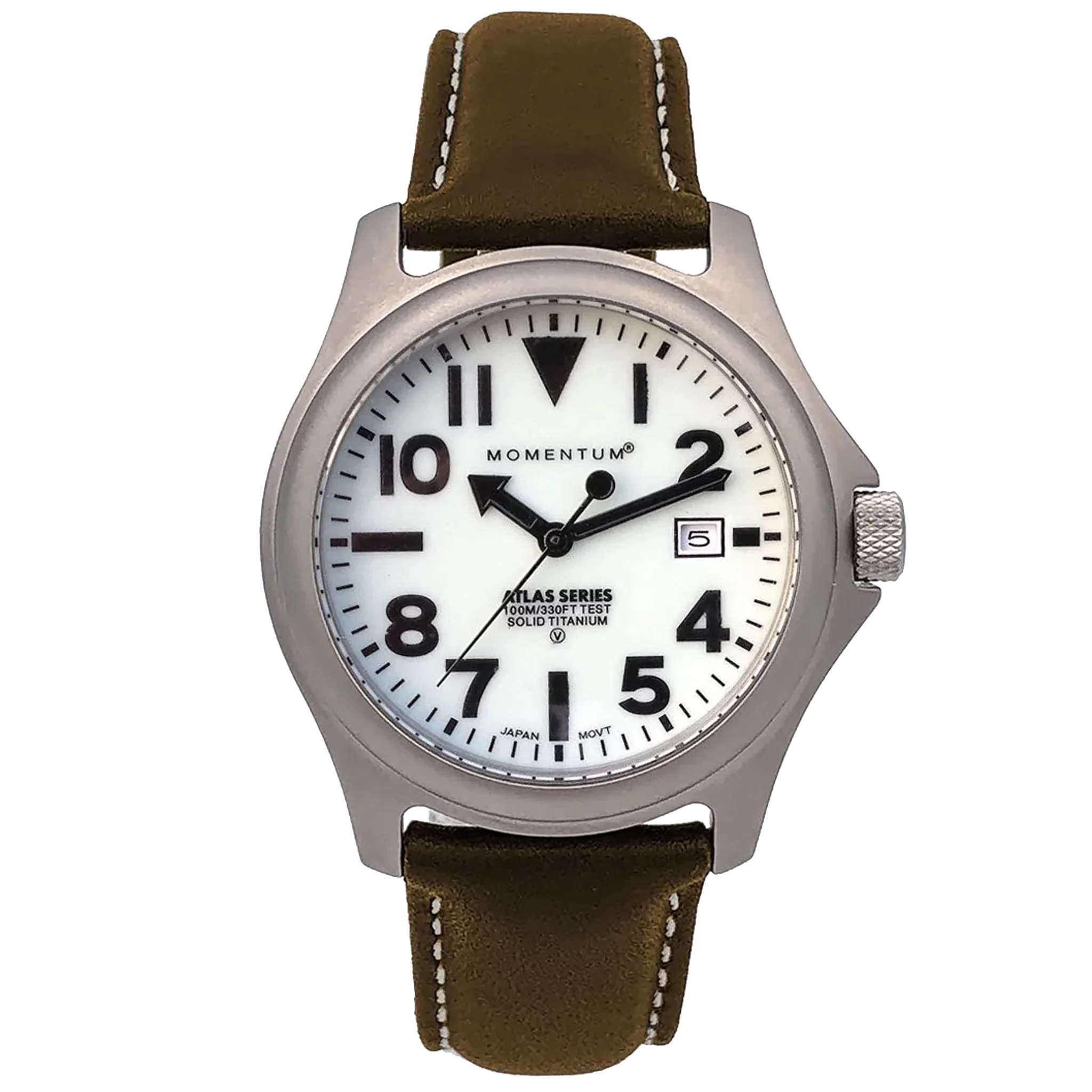Momentum Atlas 38MM - White Dial with Brown Cloud Leather
