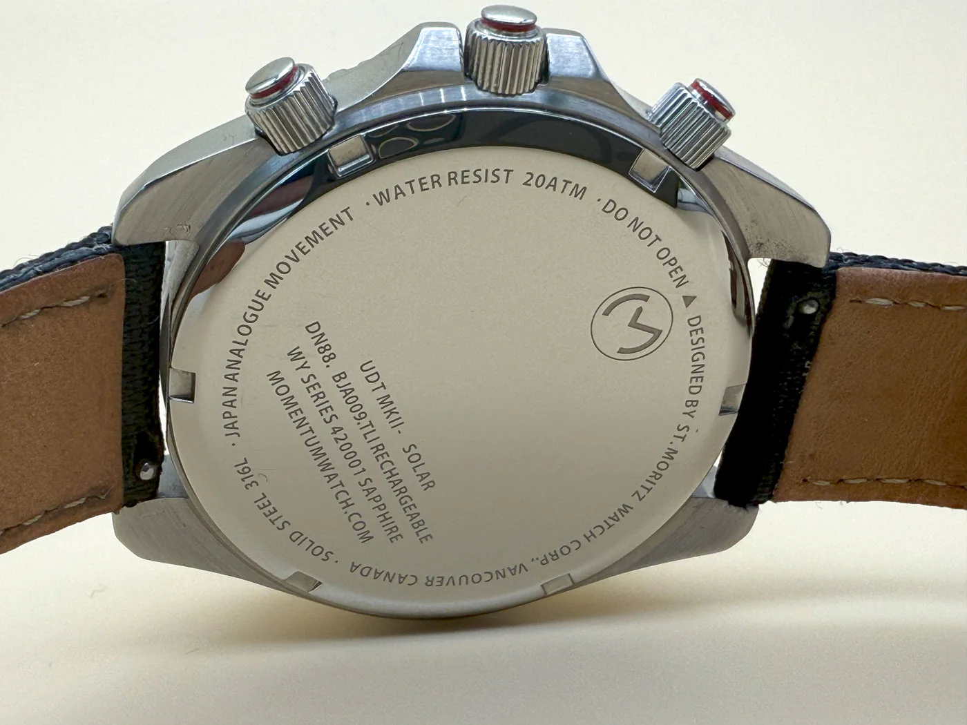 Momentum UDT SS Solar - Arabic Numerals - Black Dial - Image 3