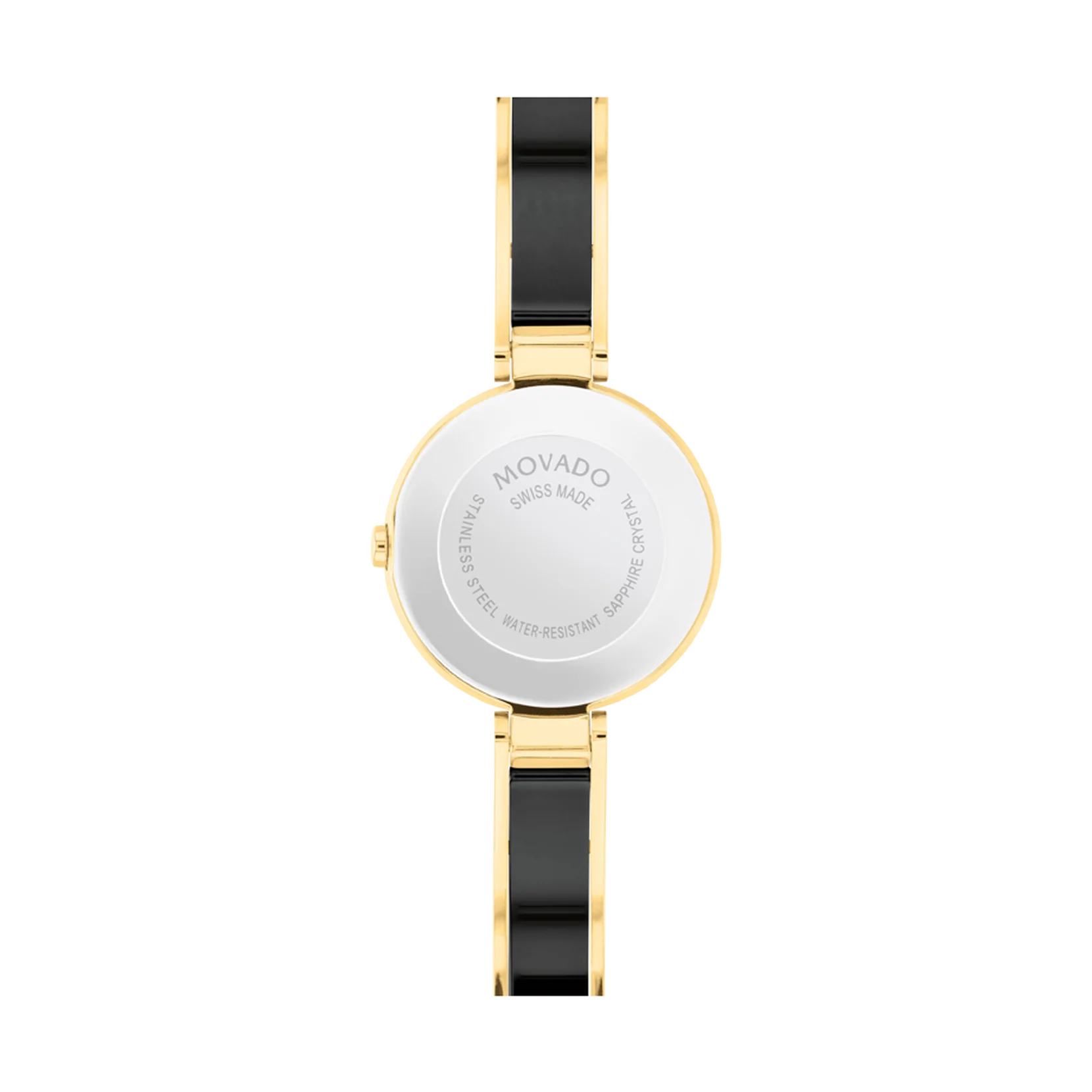 Movado Moda Bangle - Gold-Tone & Black Ceramic - Image 4