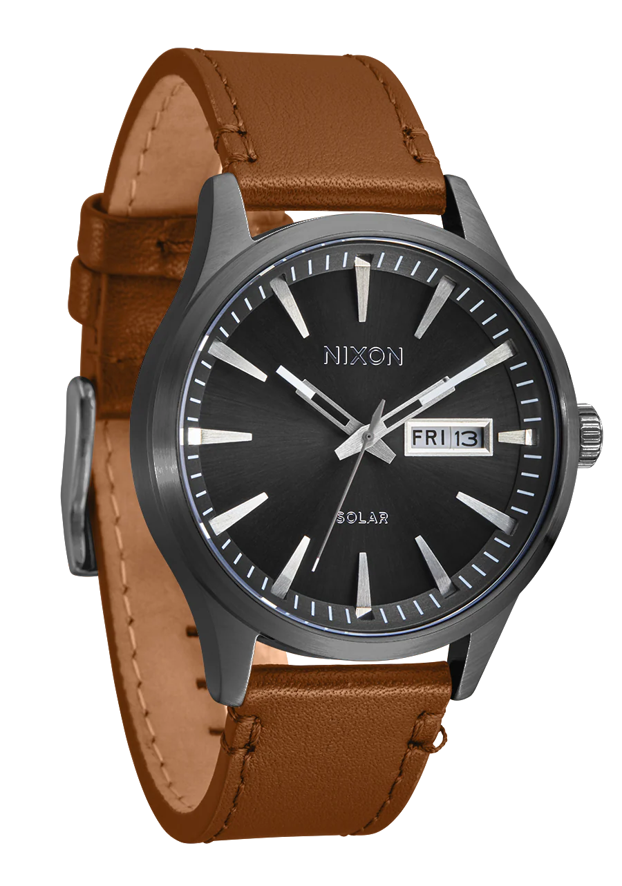 Nixon Sentry Solar Leather - Gunmetal - Image 2