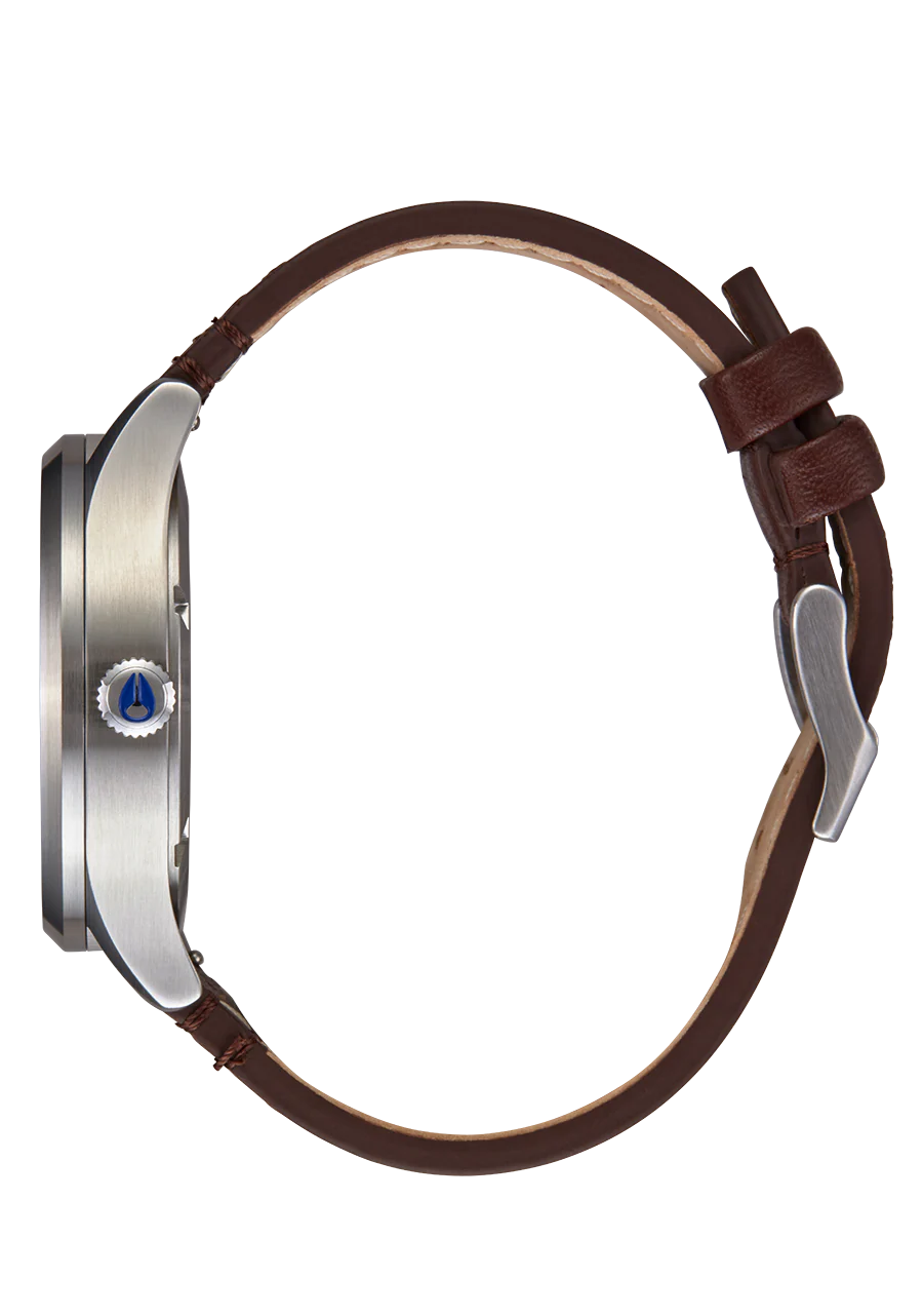 Nixon Sentry Solar Leather - Navy Sunray/Silver - Image 3