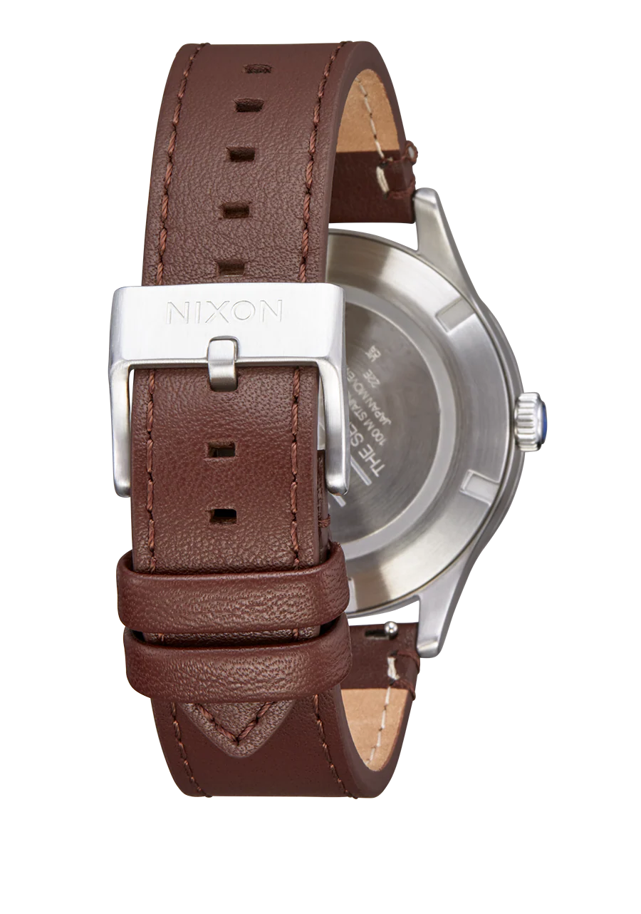 Nixon Sentry Solar Leather - Navy Sunray/Silver - Image 4