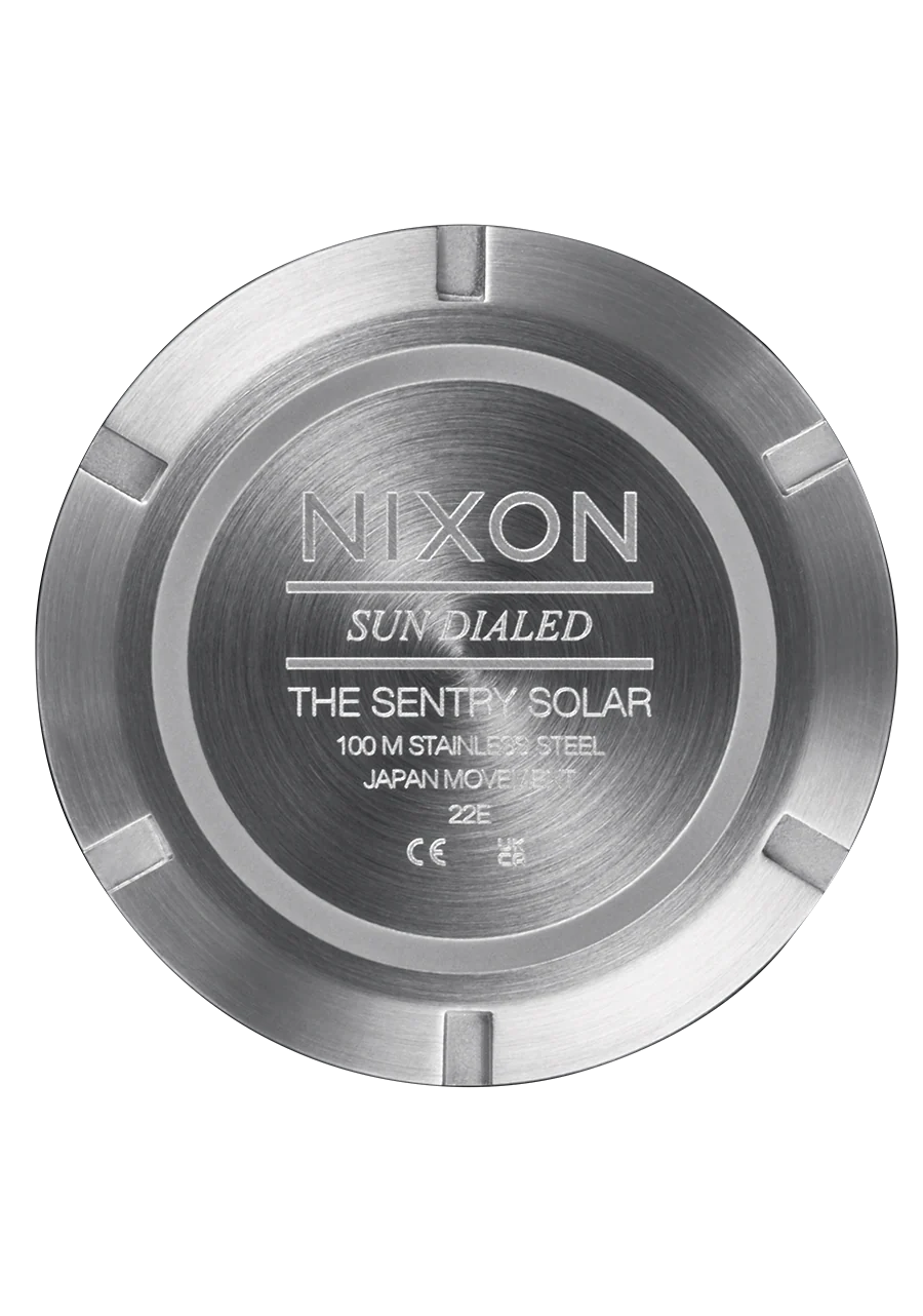 Nixon Sentry Solar Leather - Navy Sunray/Silver - Image 5