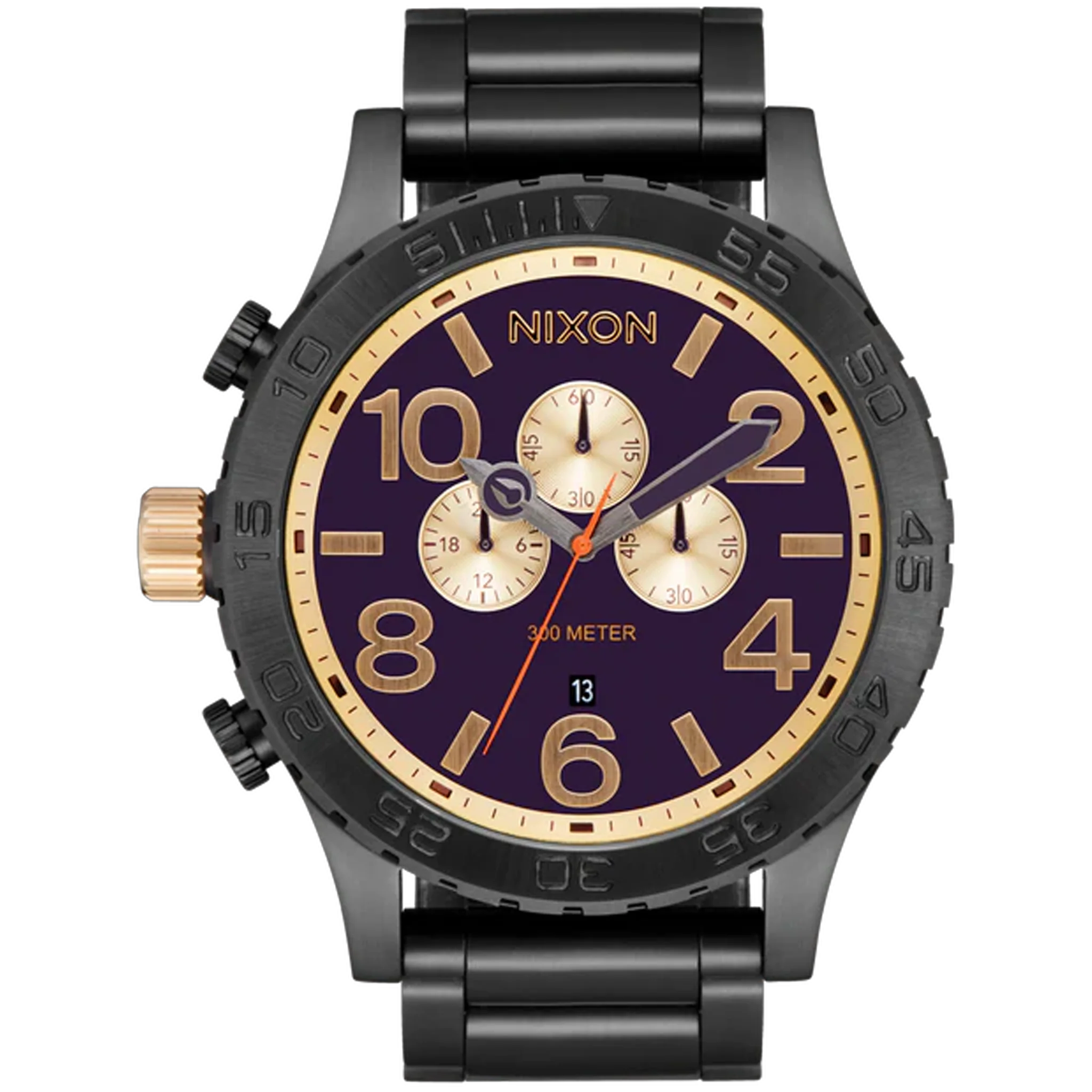 Nixon Watch 51-30 Chrono - Gunmetal/Blackberry/Gold