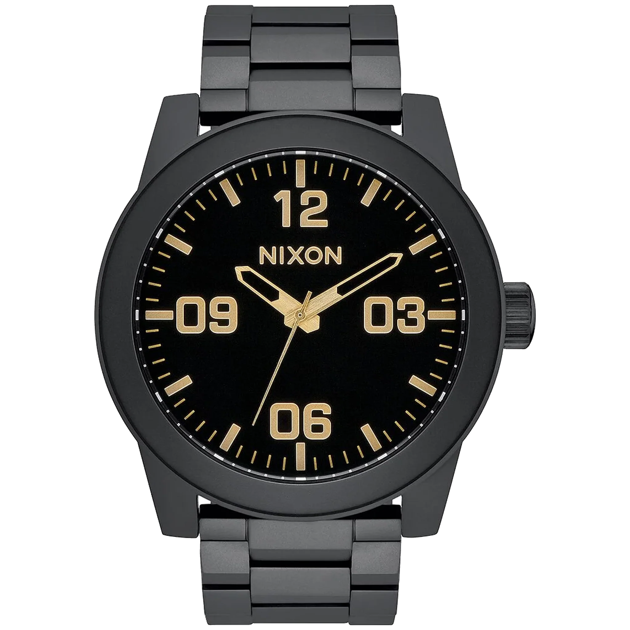 Nixon Corporal 48mm SS - Matte Black/Gold