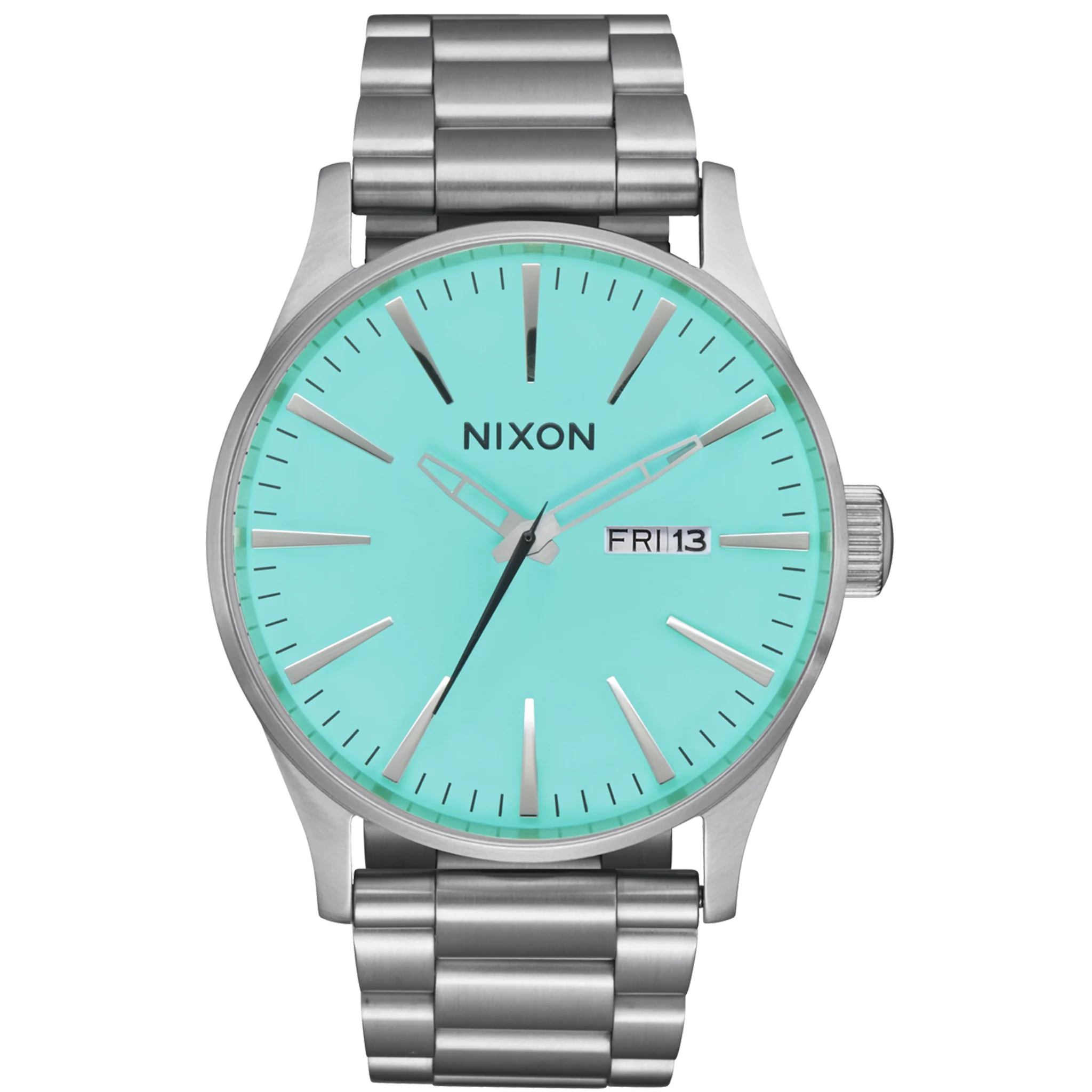 Nixon Sentry 42mm SS - Silver/Turquise
