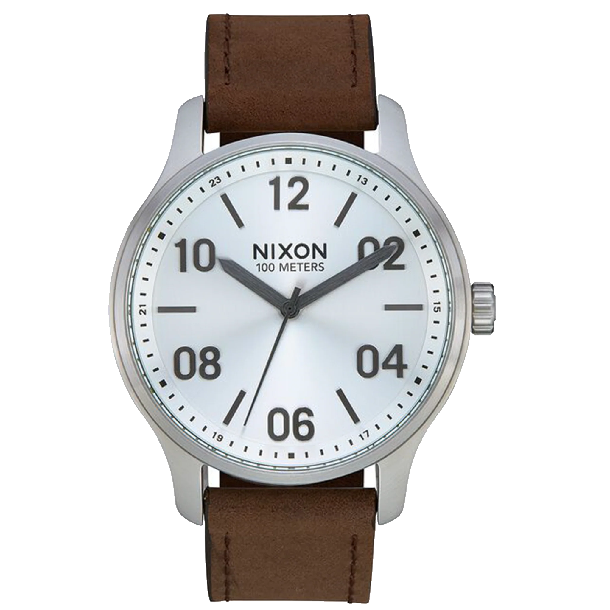 Nixon Watch - Patrol Leather: Silver/Brown