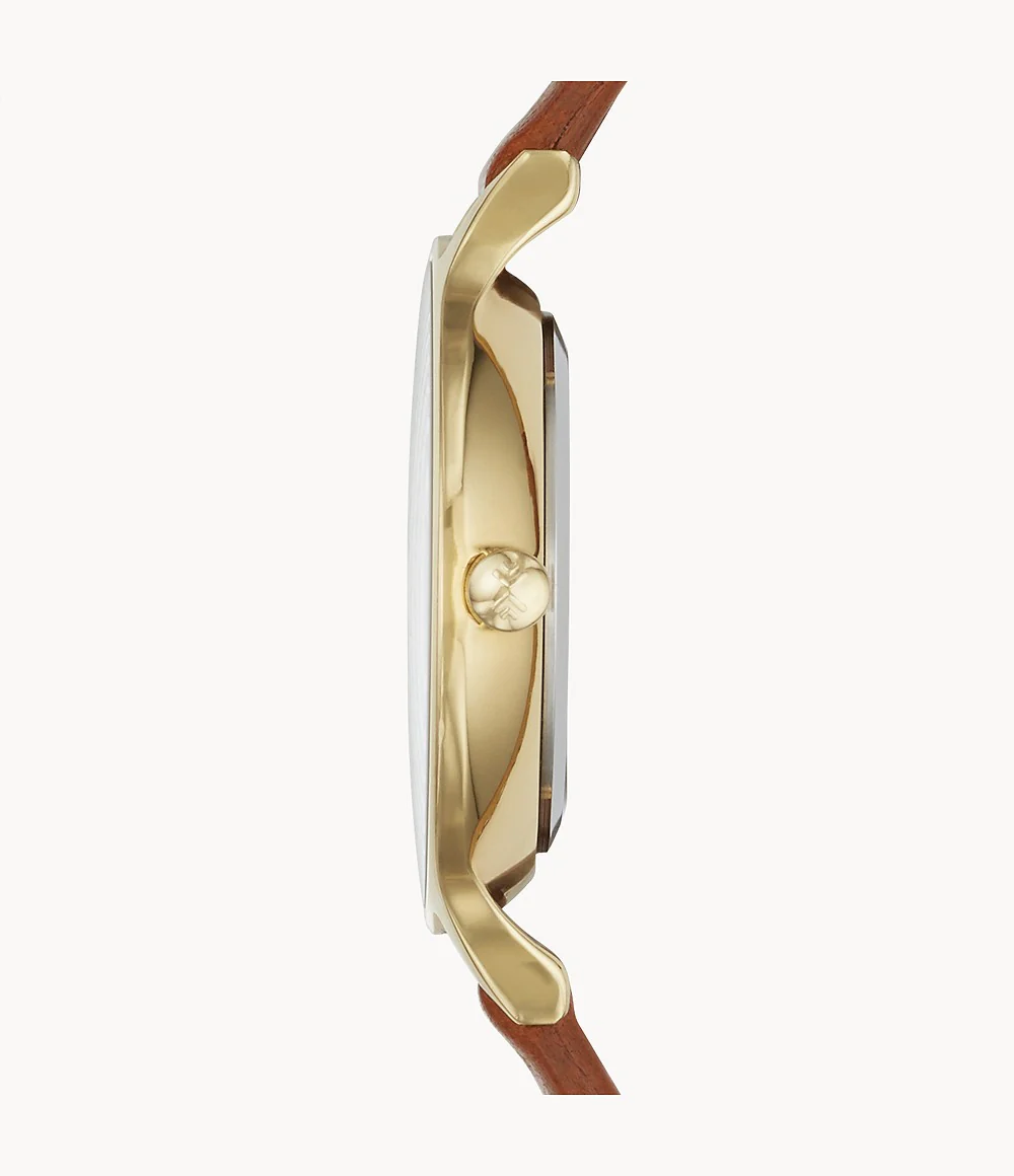 Skagen Anita Lille - Gold Tone, Brown Leather - Image 4