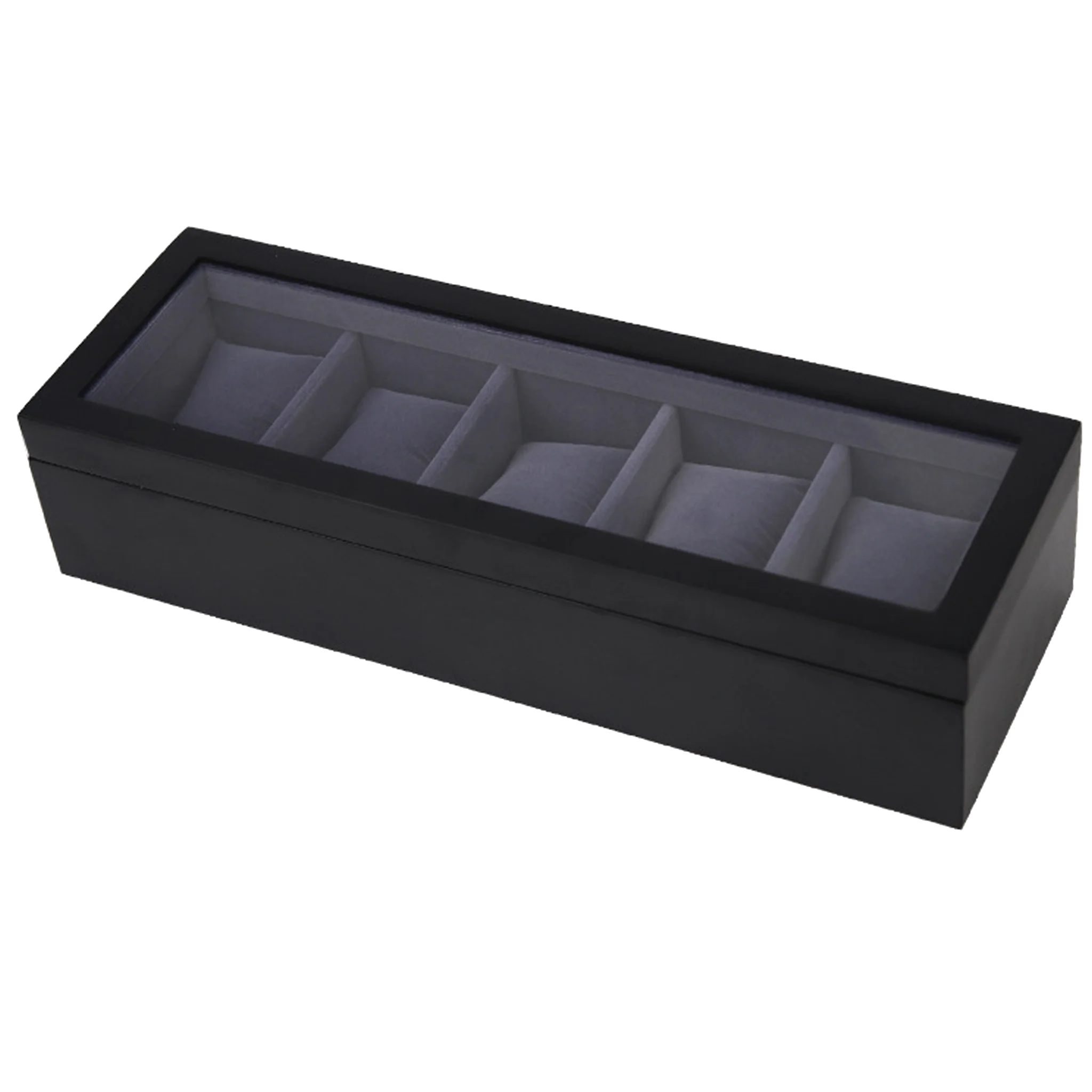 STRAPSCO - Matte Black Watch Box for 5 Watches