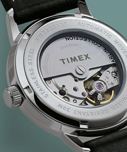 Timex - Marlin® Automatic 40mm Leather Strap Watch - Image 4