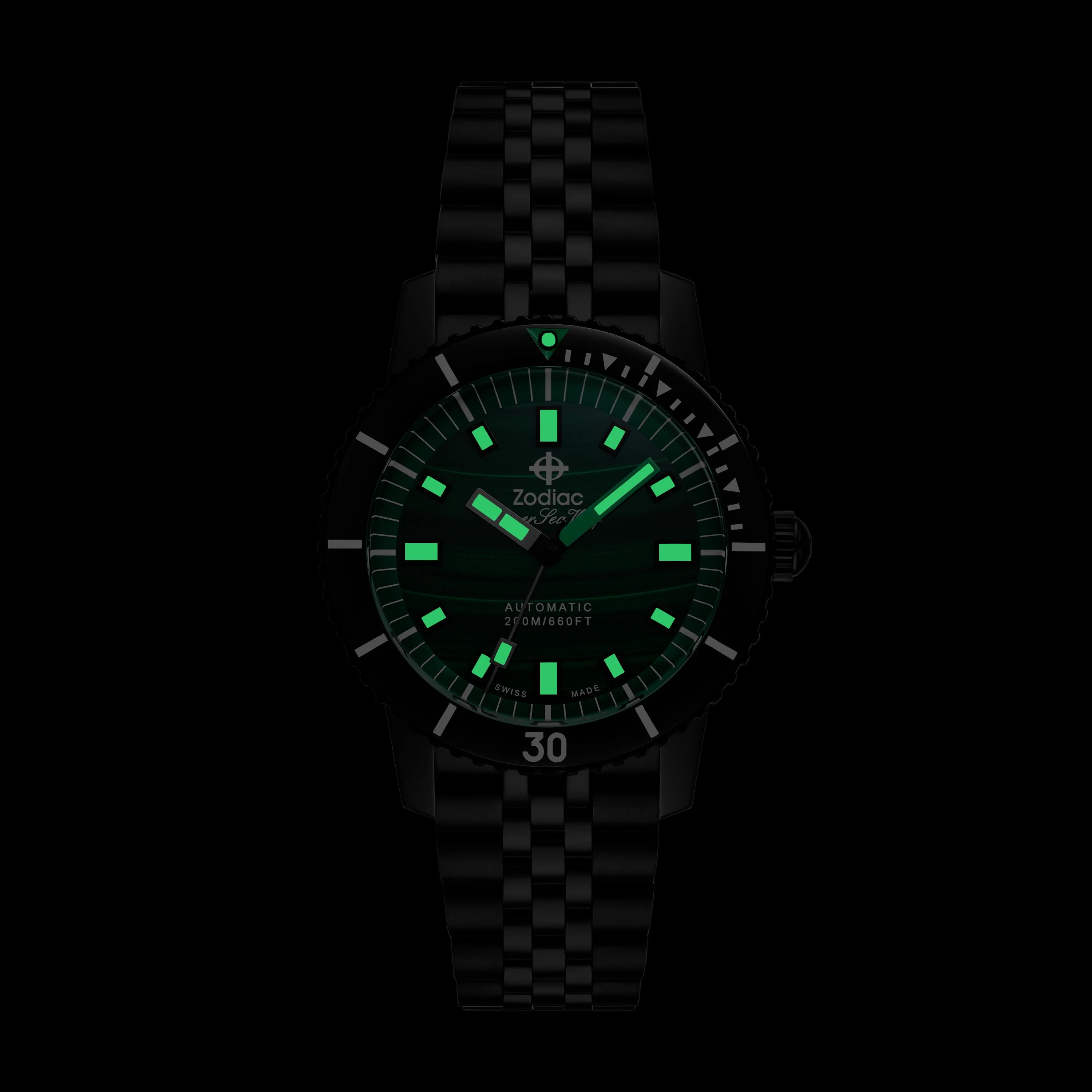 Zodiac - Super Sea Wolf Compression Diver - Genuine Malachite Dial - Image 2